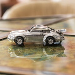 20th Century Solid Silver Porsche 911 Carrera Model Of A Car, L Donati, c.1960