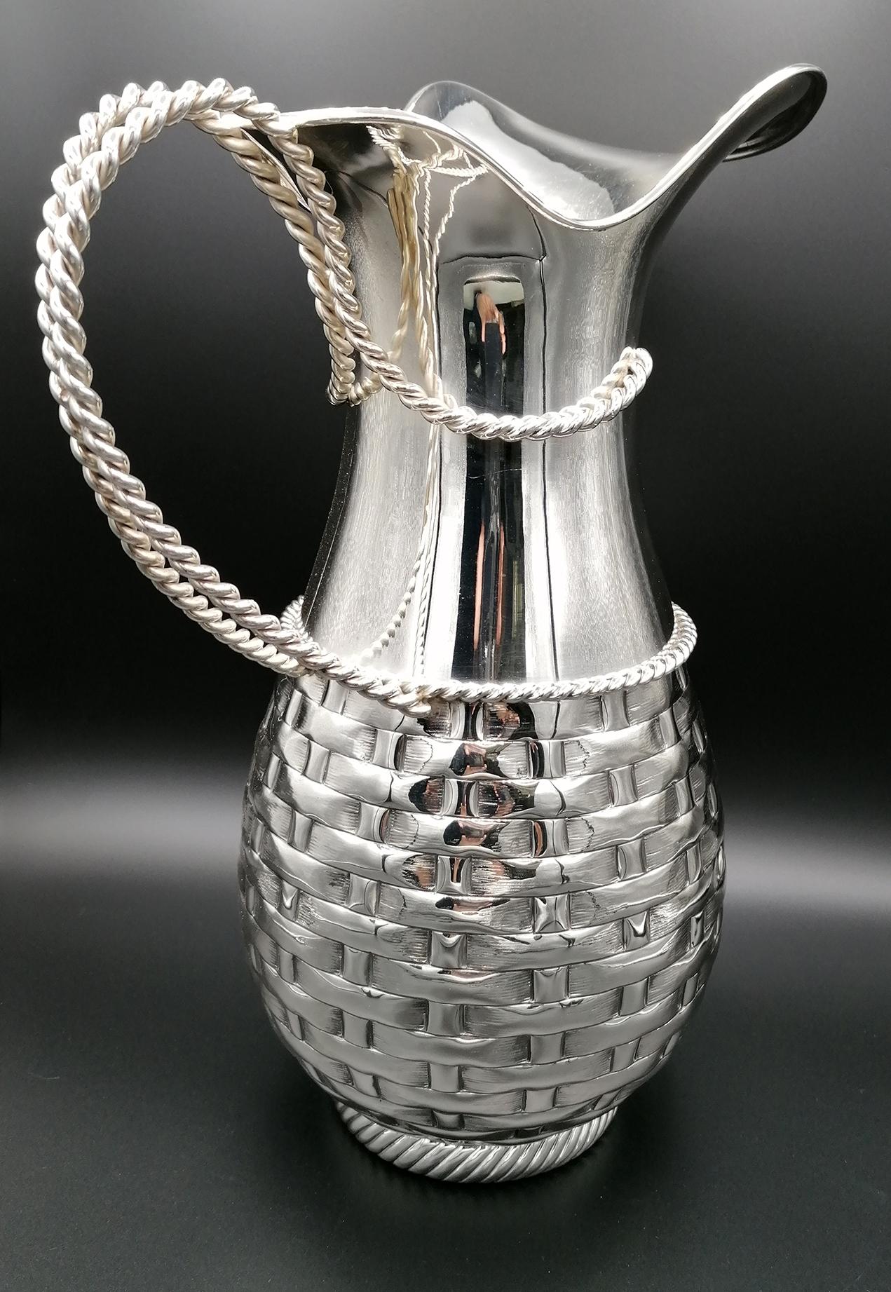 Late 20th Century 20th Century Solid Silver Round Big Jug For Sale