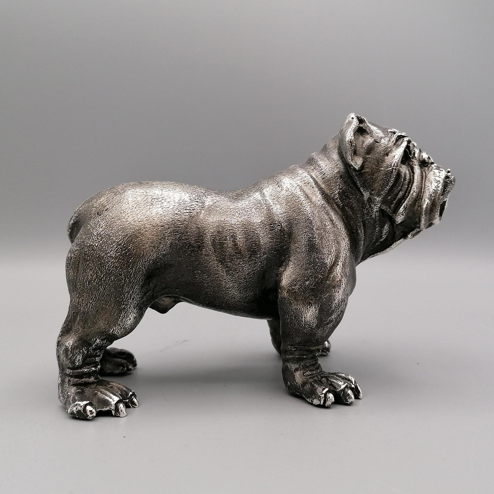 20th Century Solid Silver Sculpture of a Bulldog 1
