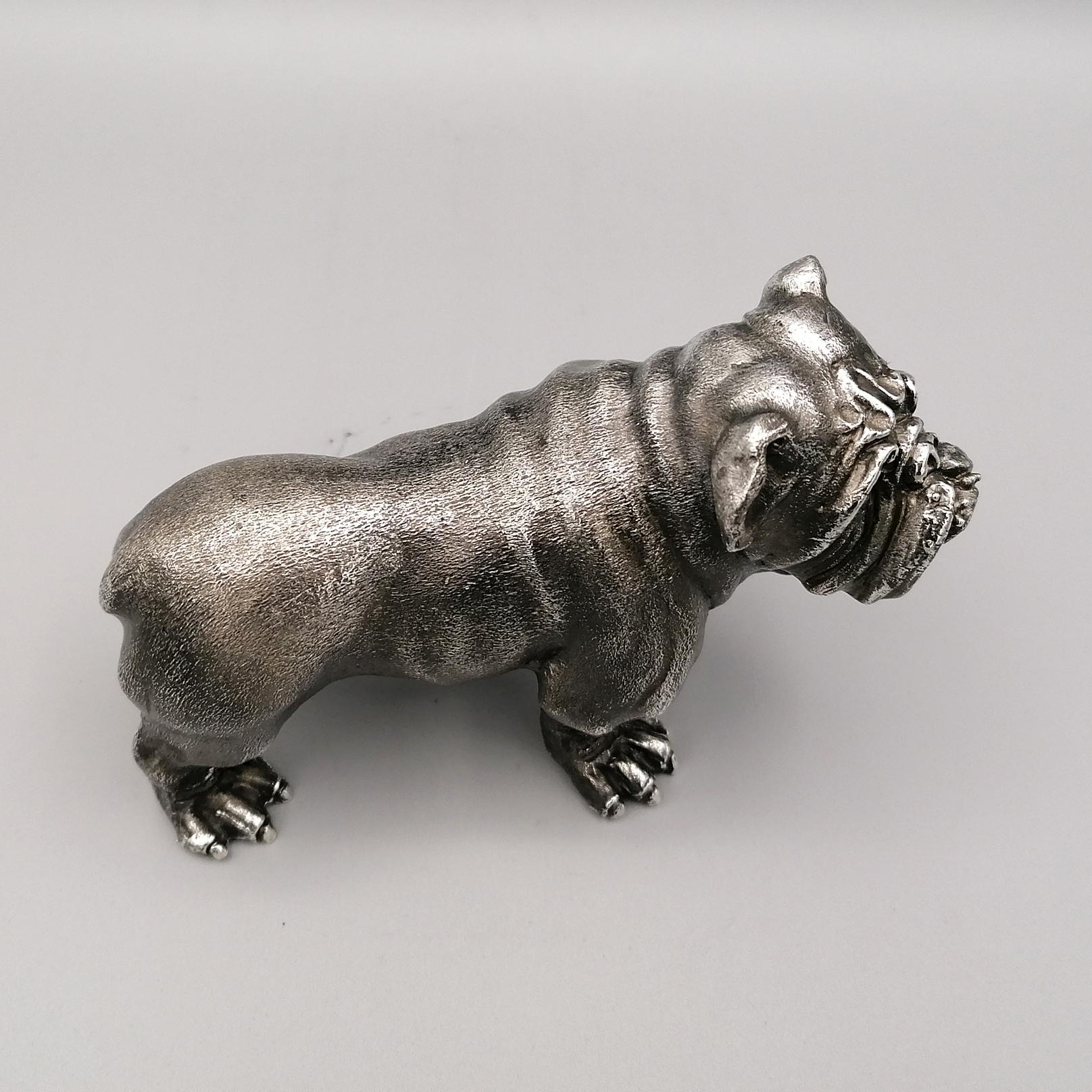 20th Century Solid Silver Sculpture of a Bulldog 2
