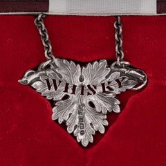20th Century Solid Silver Set Of Five Decanter Labels, Mappin & Webb, c.1983