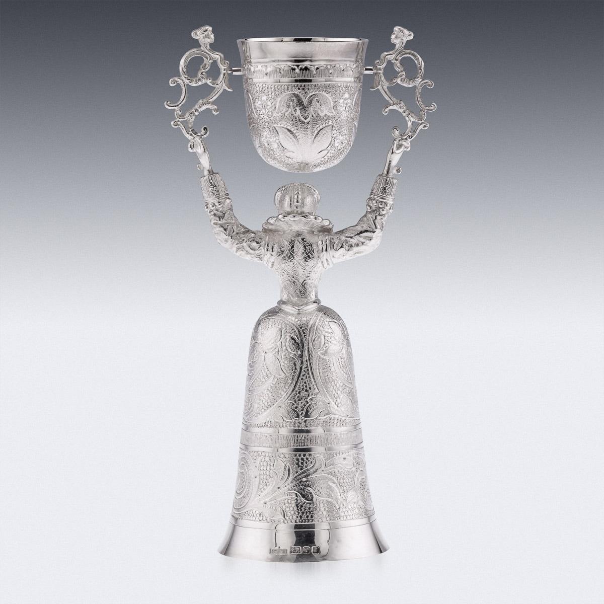 British 20th Century Solid Silver Wedding Wager Cup, London, c.1973 For Sale