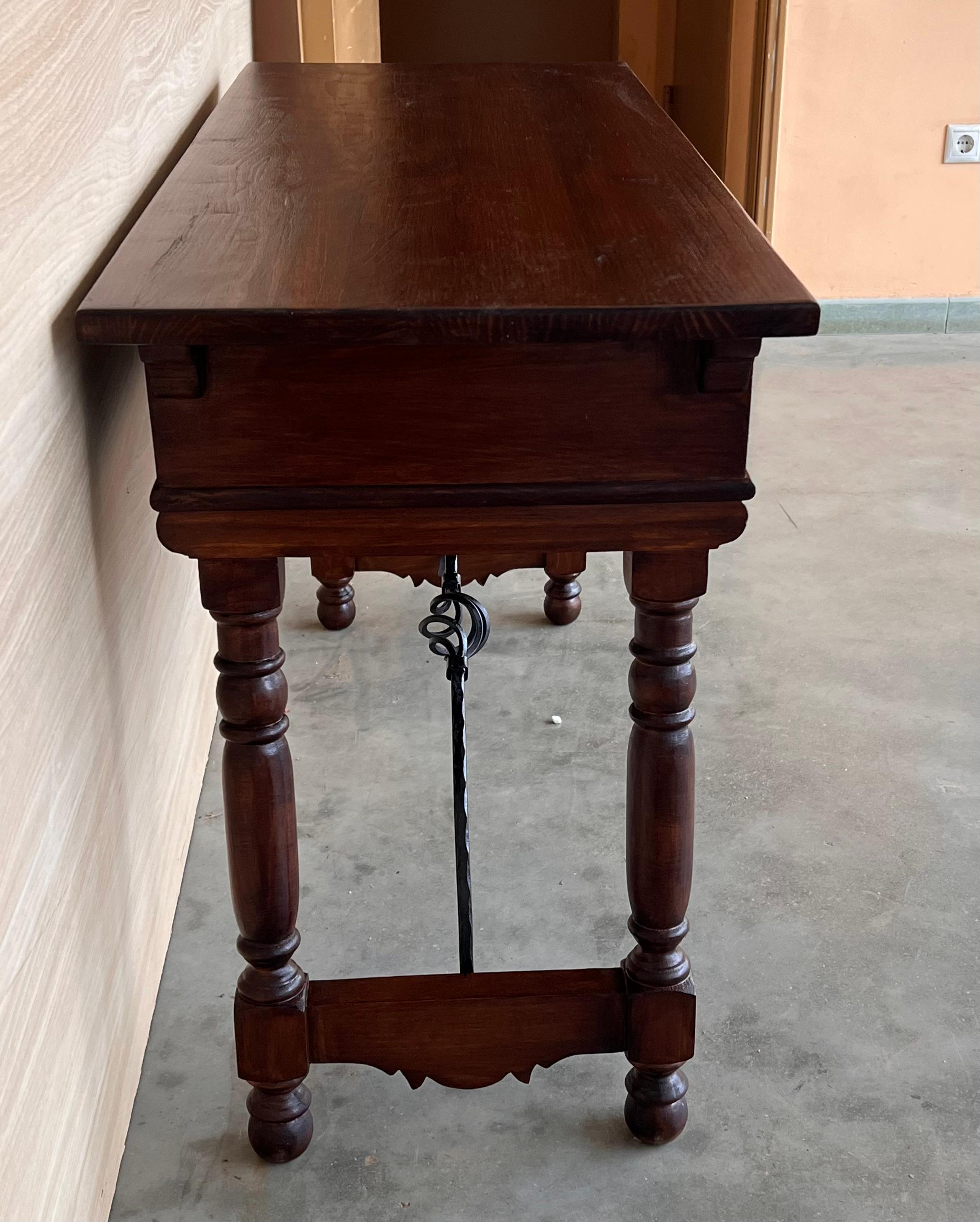 20th Century Solid Walnut Baroque Lyre-Leg Trestle Refectory Desk Writing Table For Sale 9