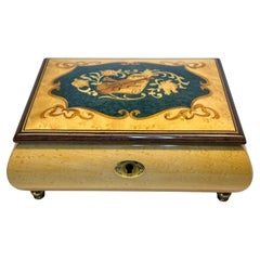 20th Century Sorrento Marquetry Burlwood Music Jewelry Box by La Botteguccia