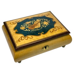 20th Century Sorrento Marquetry Burlwood Music Jewelry Box by La Botteguccia