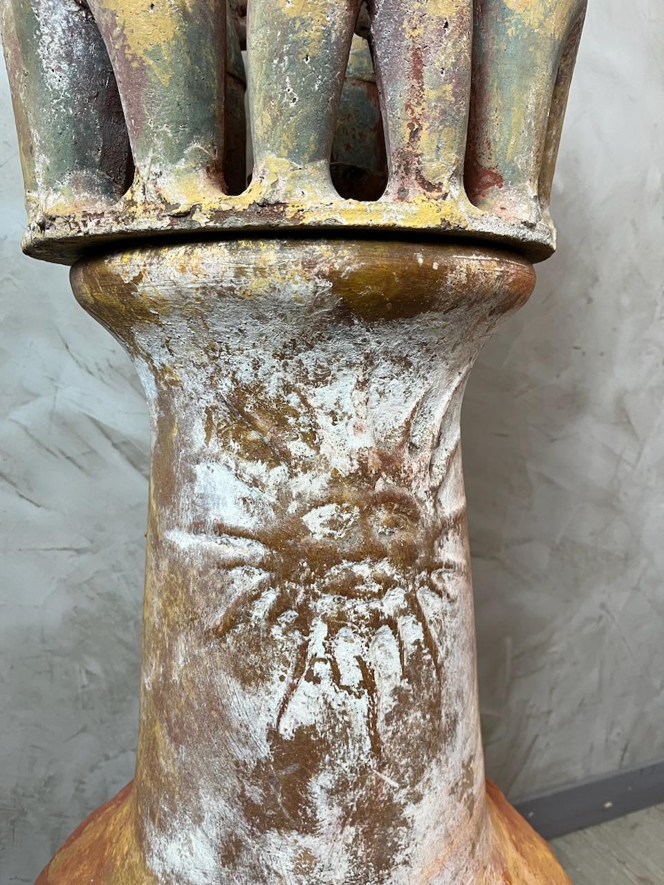 20th century South American Vintage Terracotta Brazier, 1970s In Good Condition For Sale In LEGNY, FR