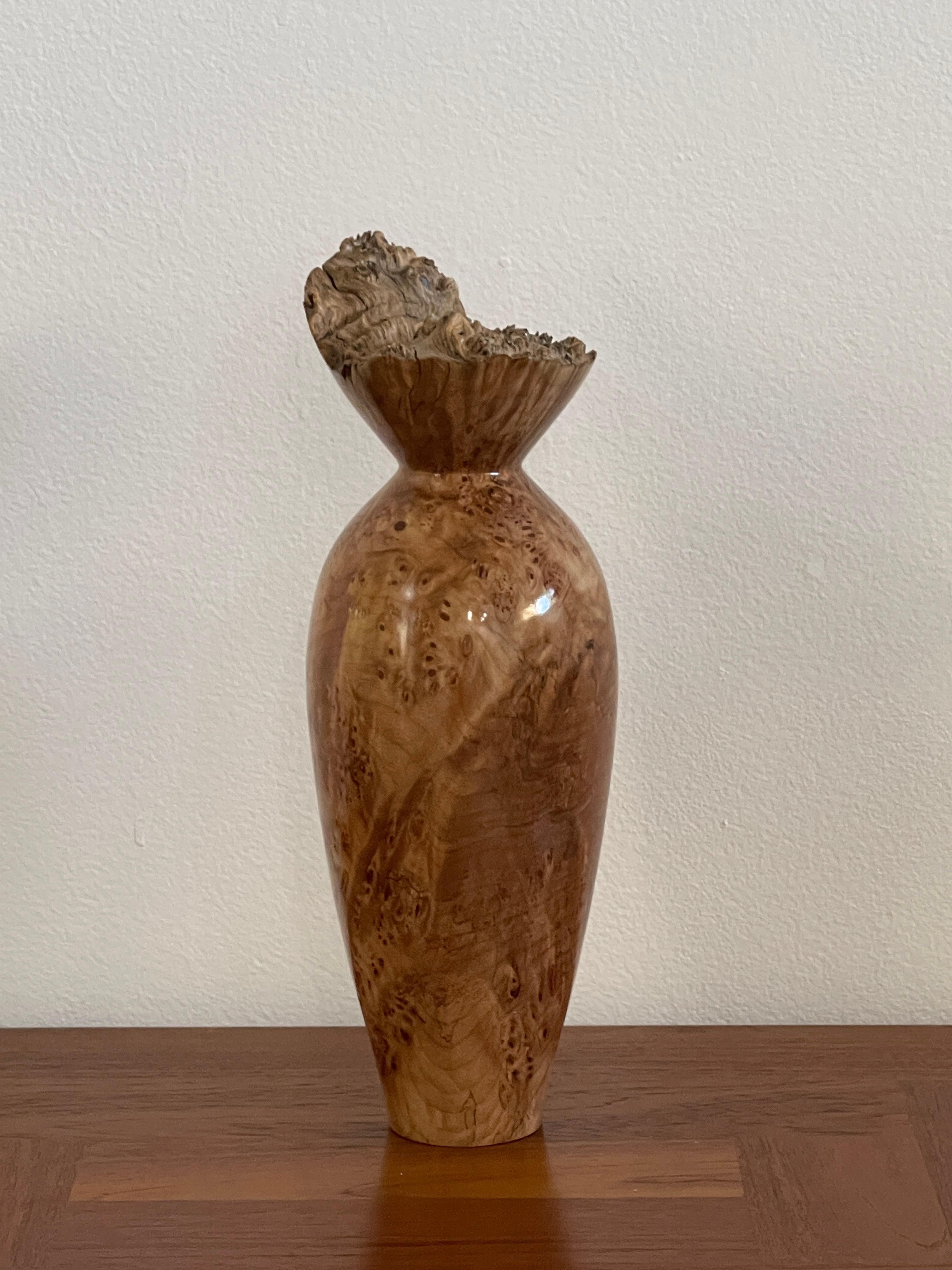 20th Century Spalted Maple Burlwood Vase by John Mascoll For Sale 3