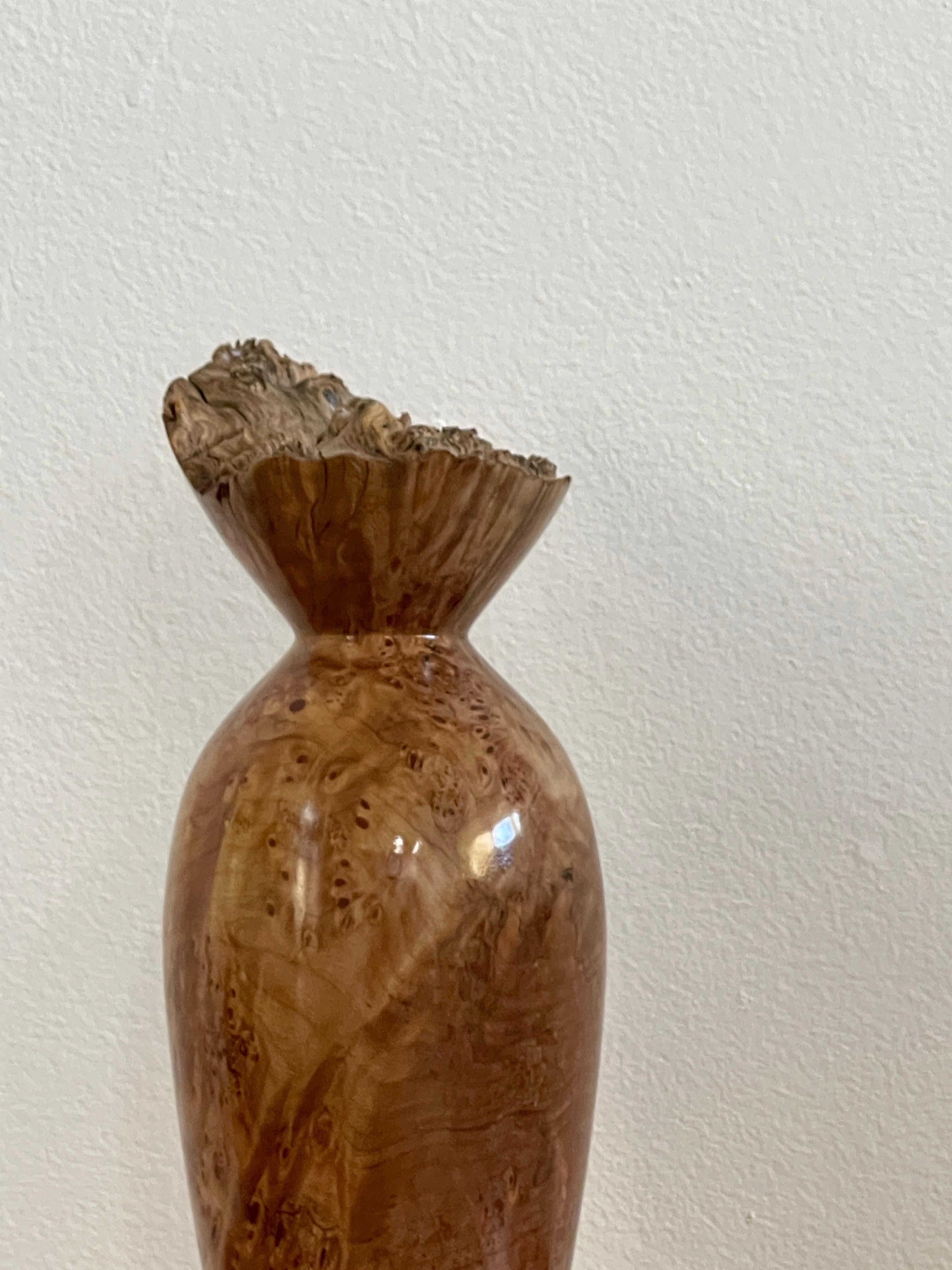 20th Century Spalted Maple Burlwood Vase by John Mascoll For Sale 5