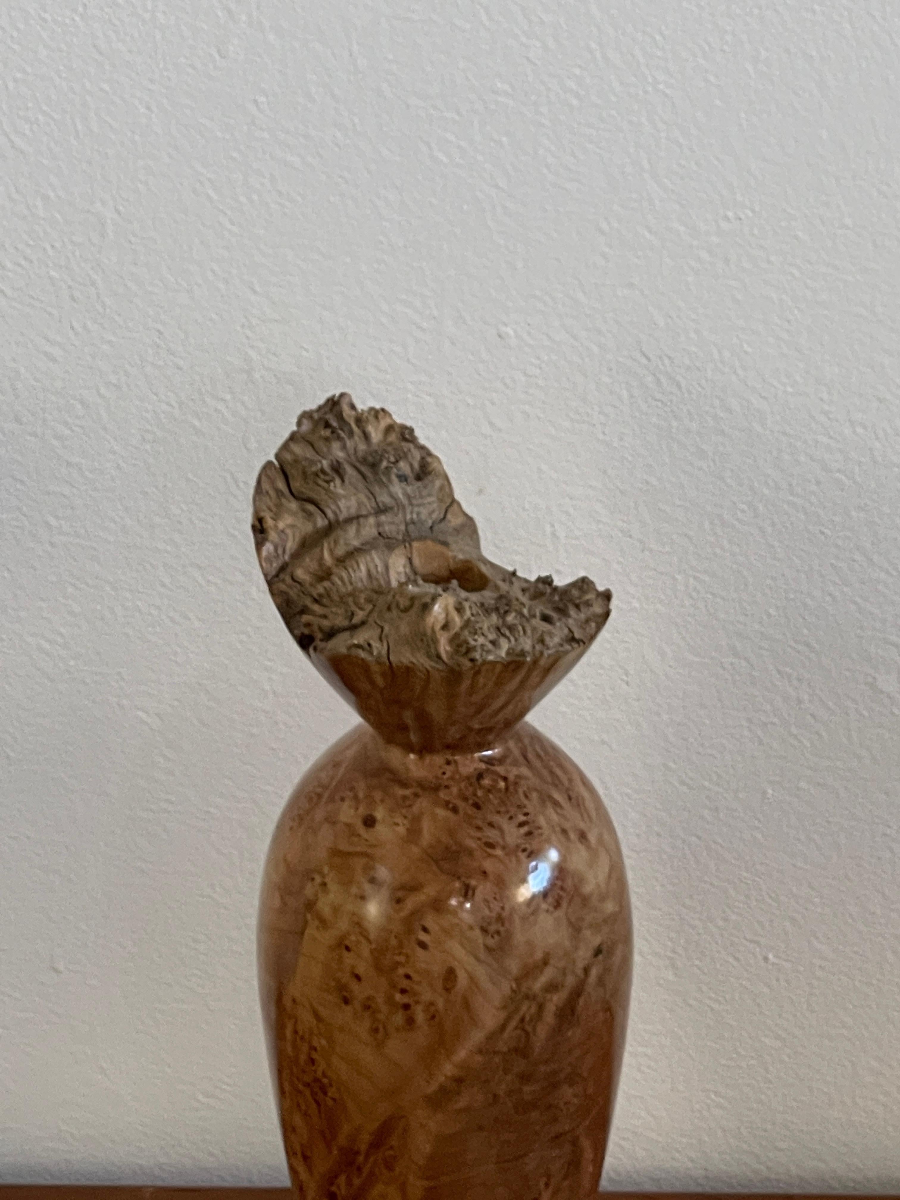 20th Century Spalted Maple Burlwood Vase by John Mascoll For Sale 7