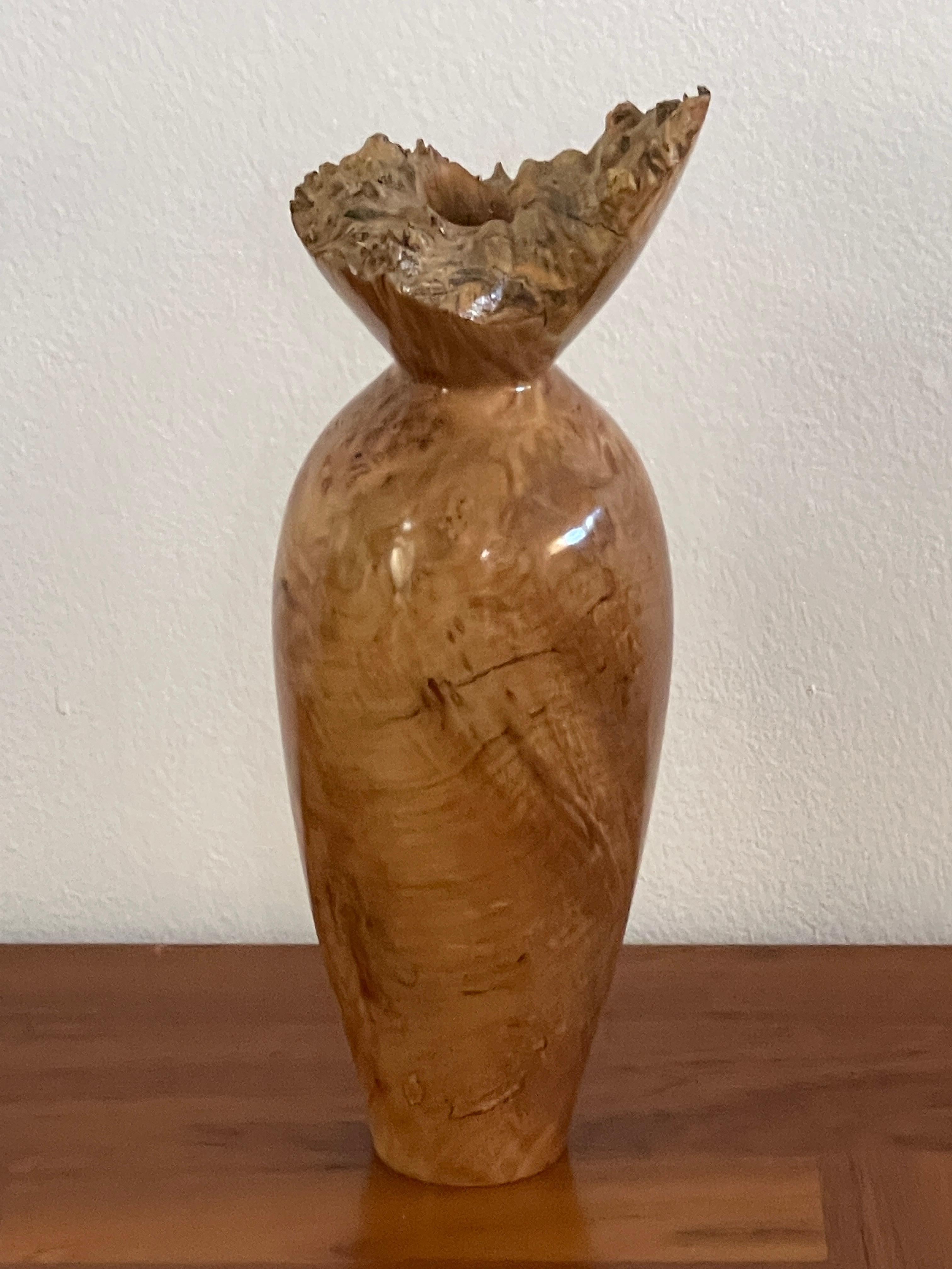 20th Century Spalted Maple Burlwood Vase by John Mascoll For Sale 8