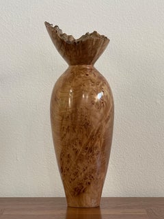 20th Century Spalted Maple Burlwood Vase by John Mascoll