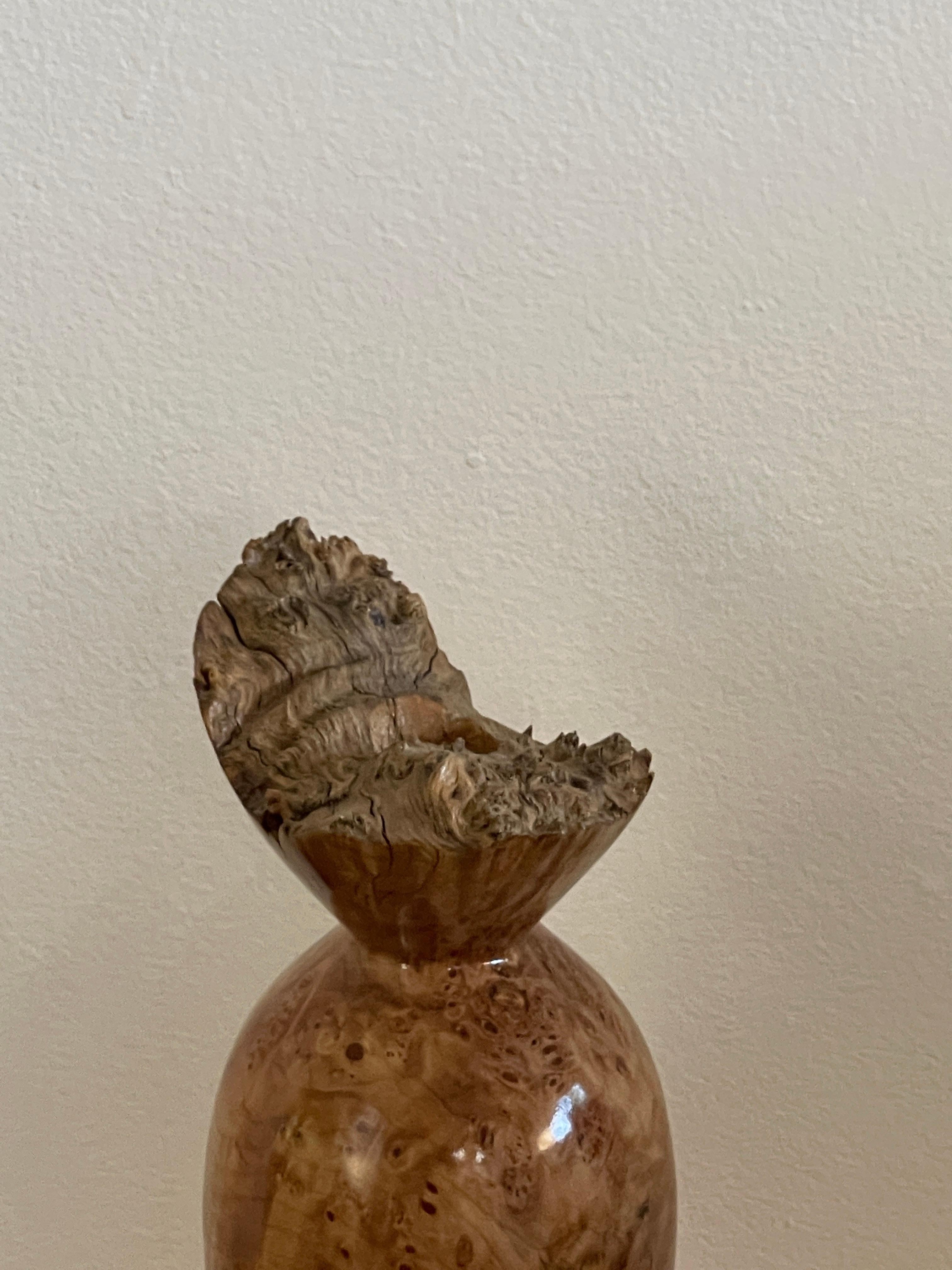 Late 20th Century 20th Century Spalted Maple Burlwood Vase by John Mascoll For Sale