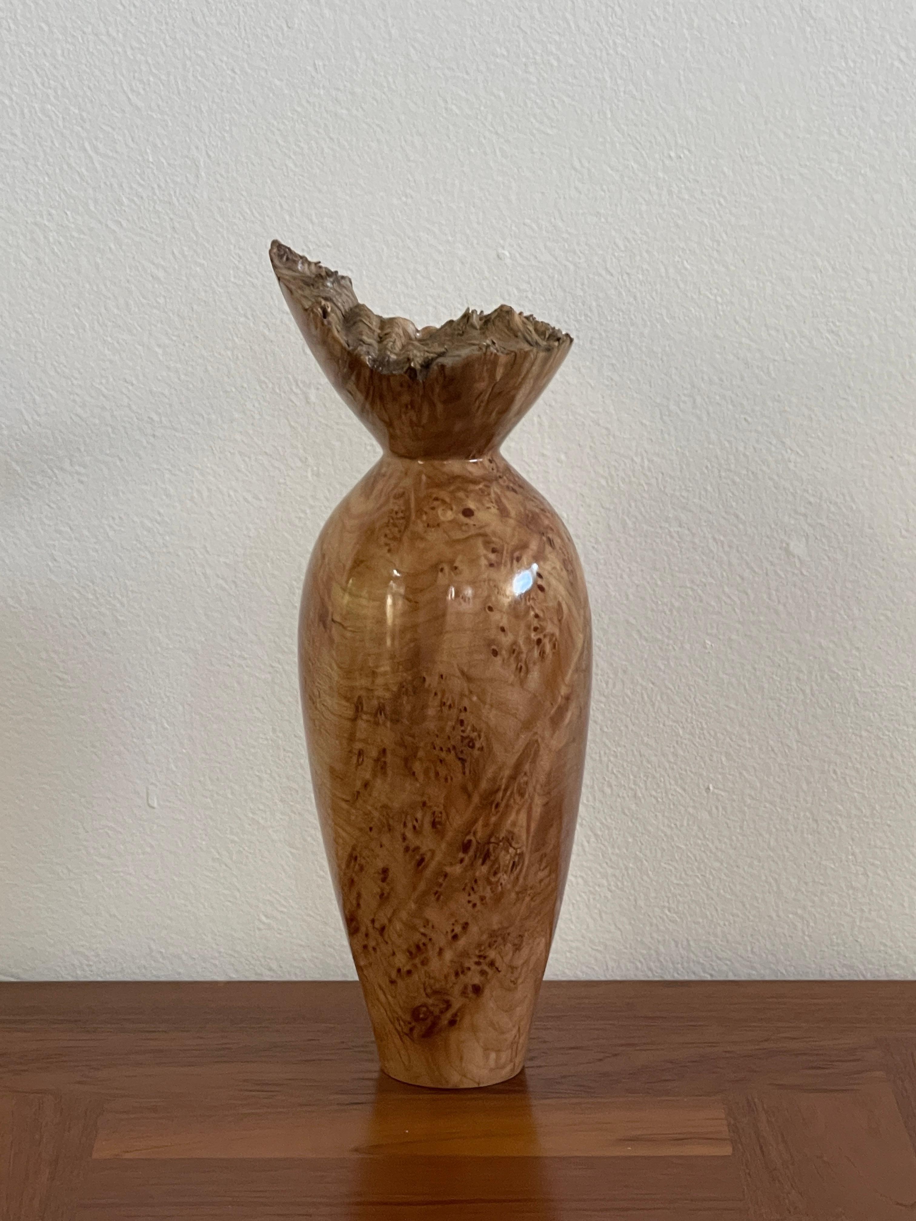 20th Century Spalted Maple Burlwood Vase by John Mascoll For Sale 1