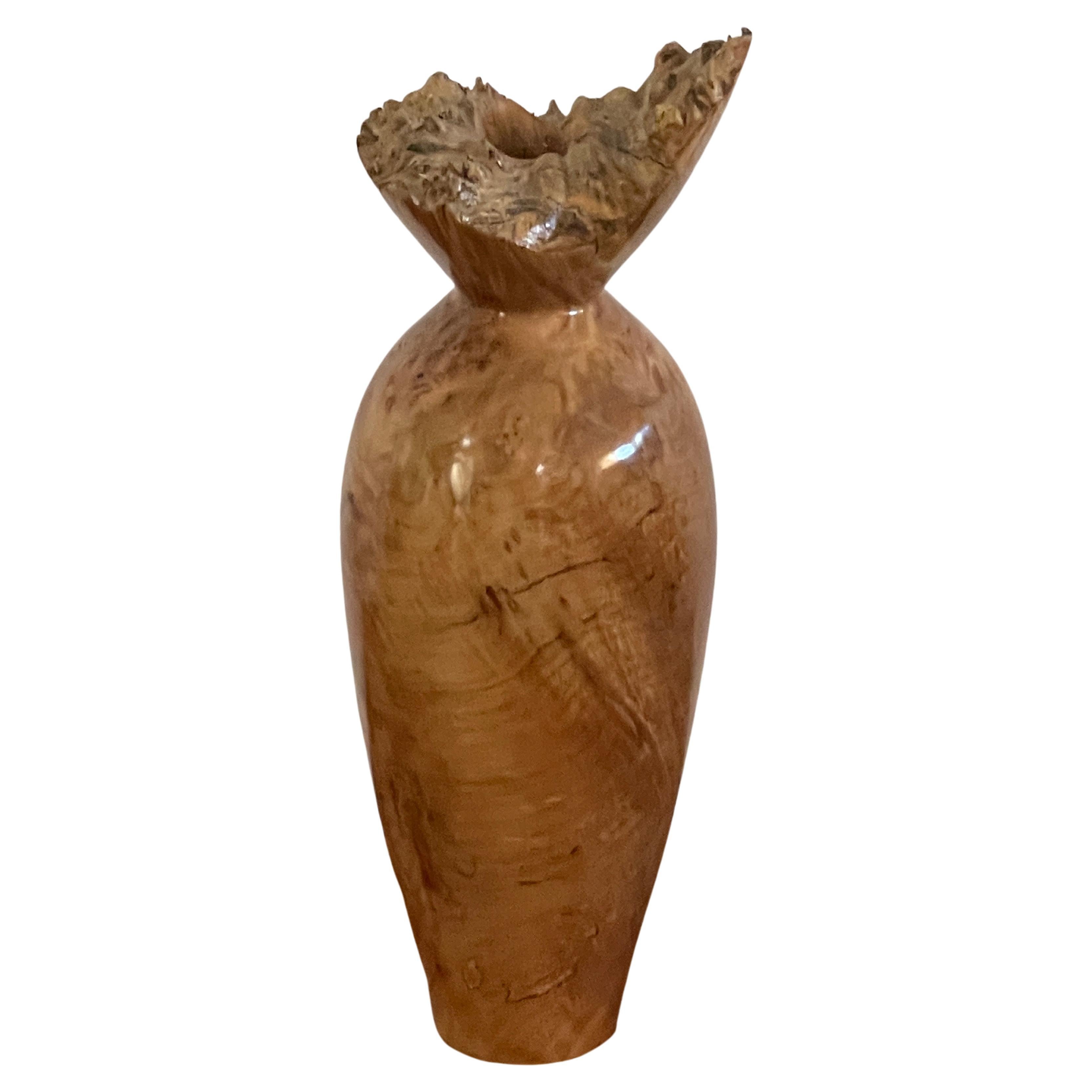 20th Century Spalted Maple Burlwood Vase by John Mascoll For Sale