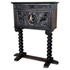 Cabinet sur Stand de style baroque espagnol du 20e siècle, Bargueno ou Varqueno