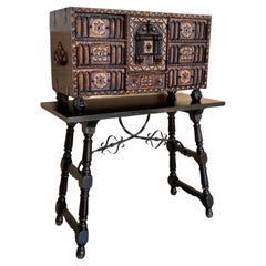 20th Century Spanish Baroque Style Cabinet on Stand, Bargueno or Varqueno