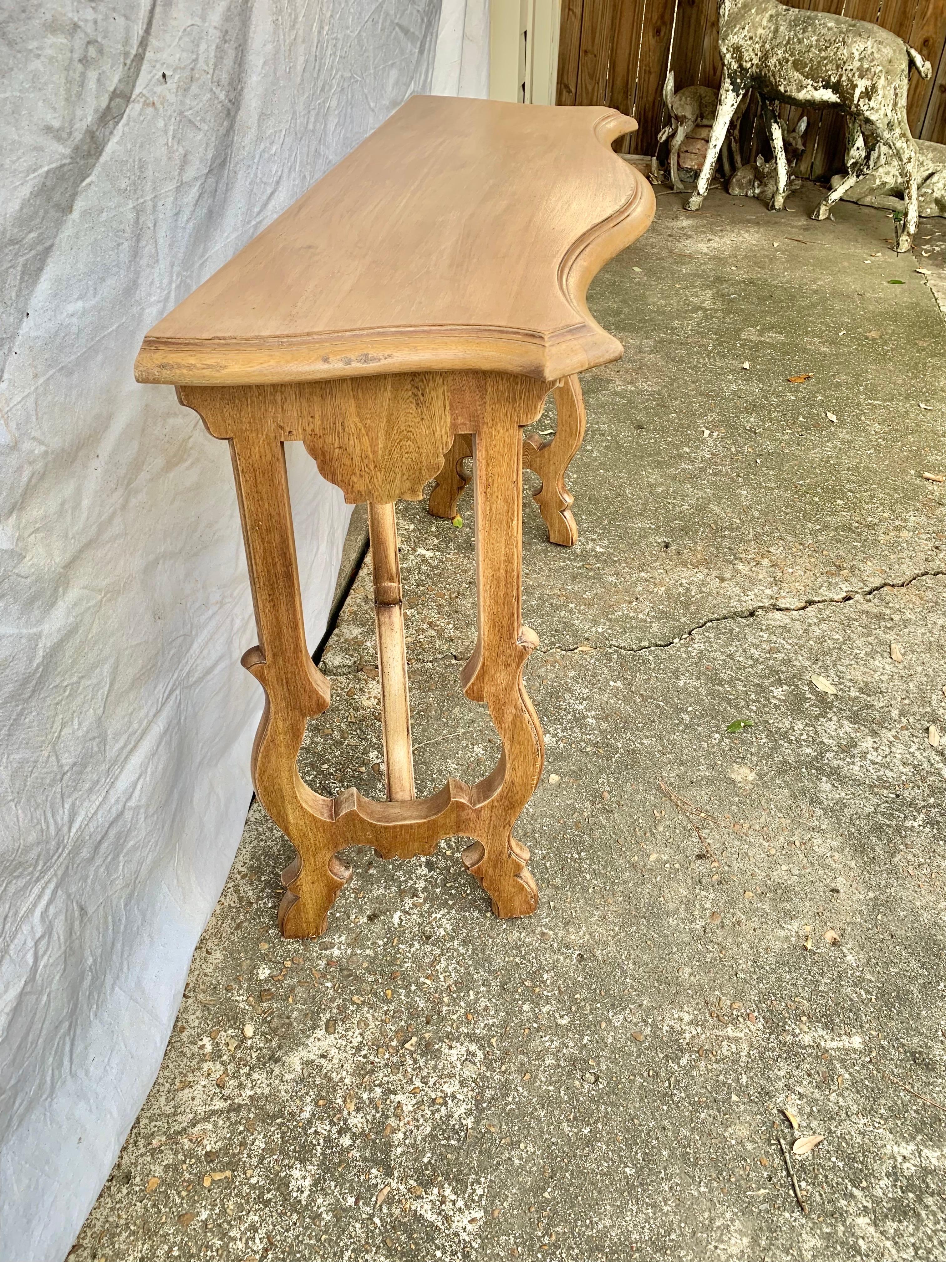 American 20th Century Spanish Baroque Style Oak Console Table