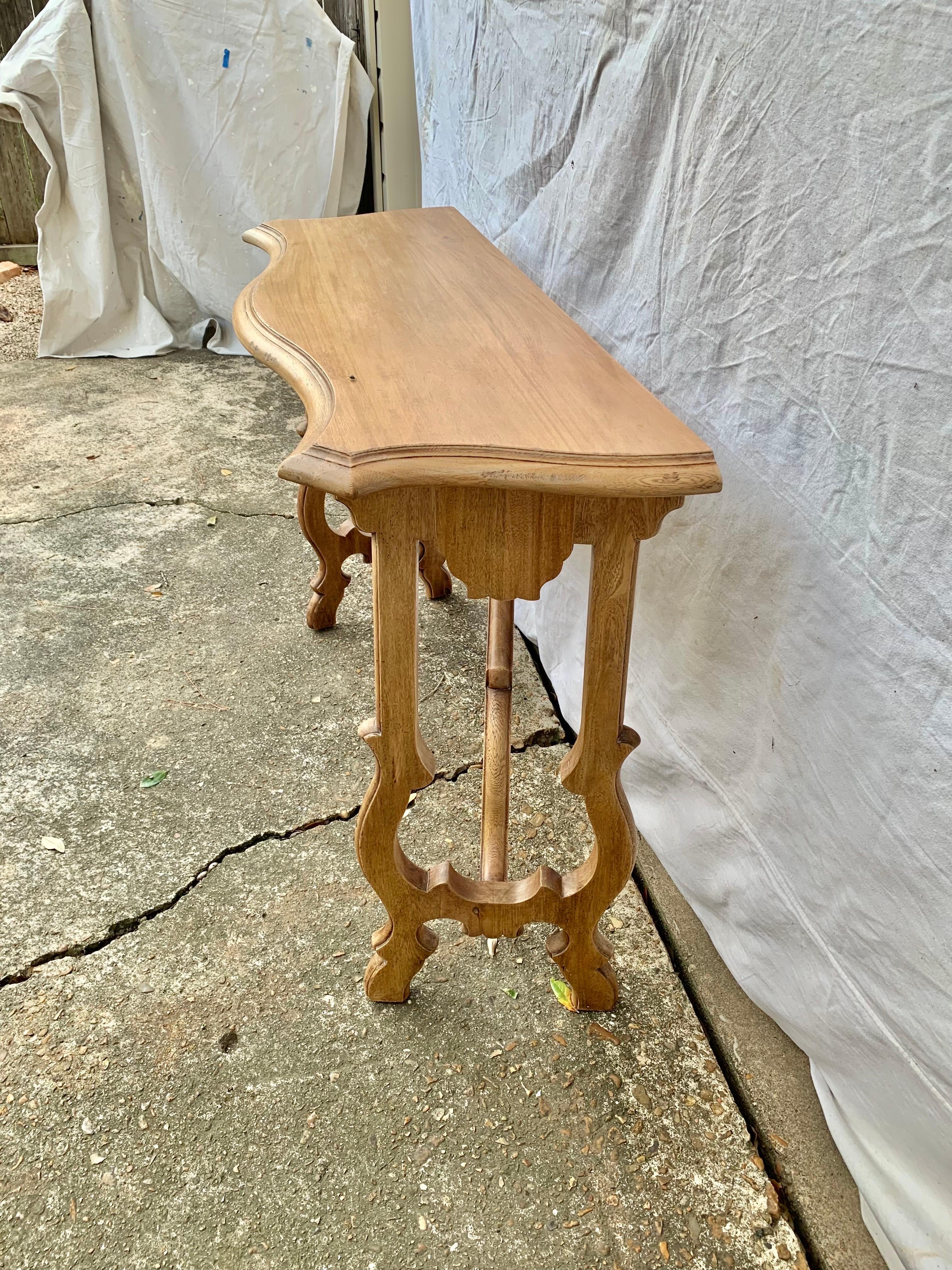 Hand-Crafted 20th Century Spanish Baroque Style Oak Console Table