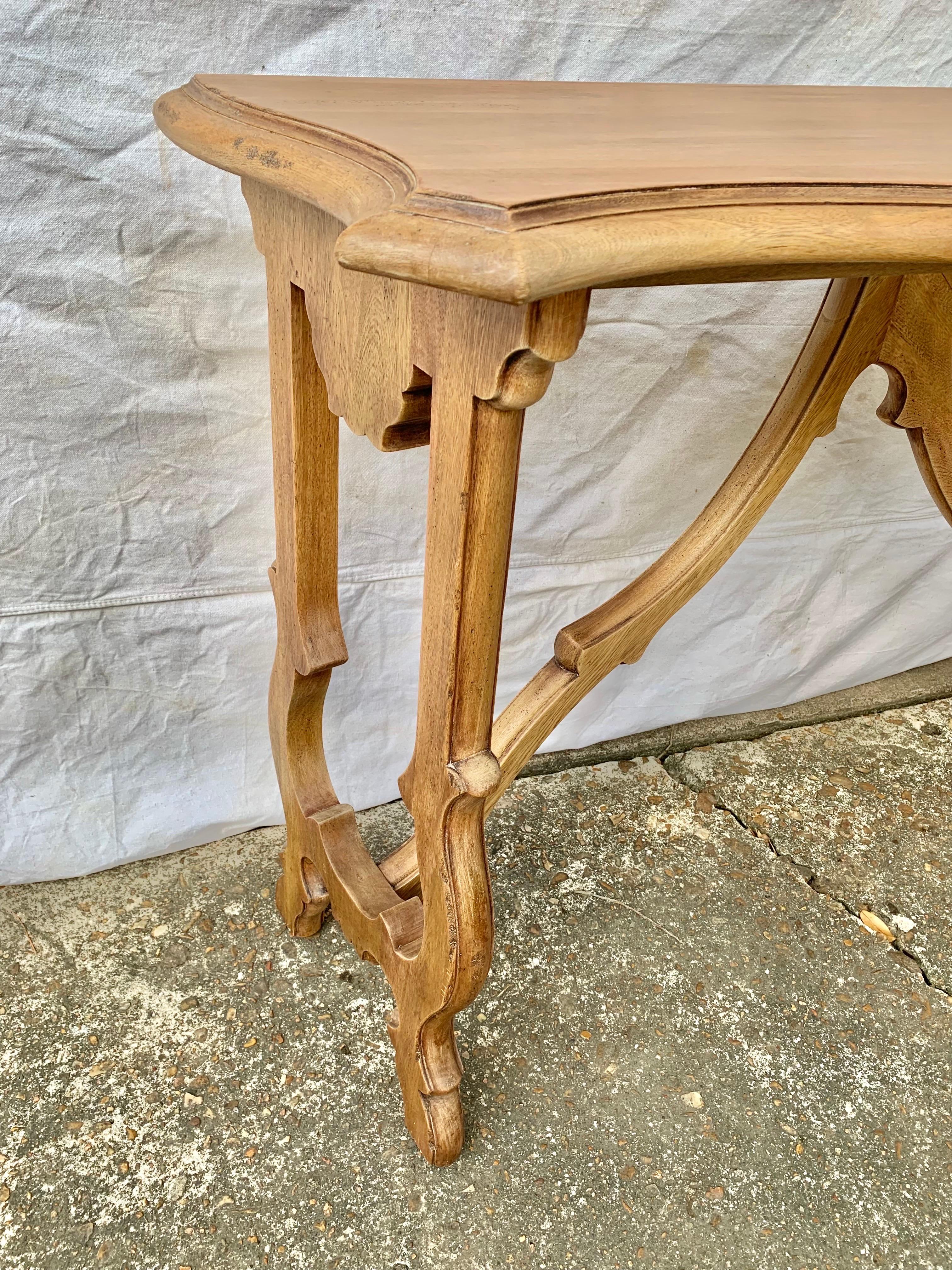 20th Century Spanish Baroque Style Oak Console Table 1