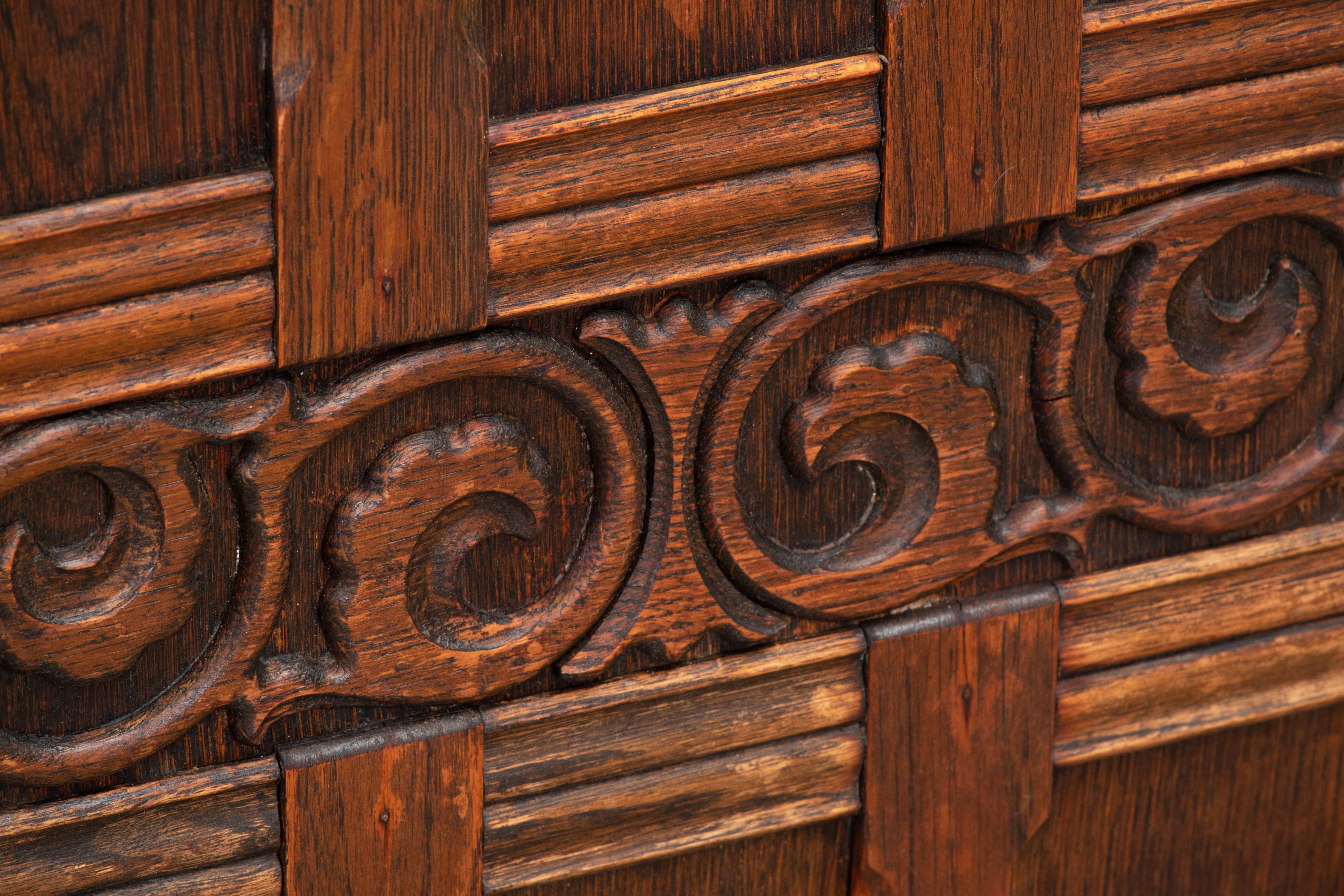 20th Century Spanish Baroque Style Oak Sideboard, Cabinet 11
