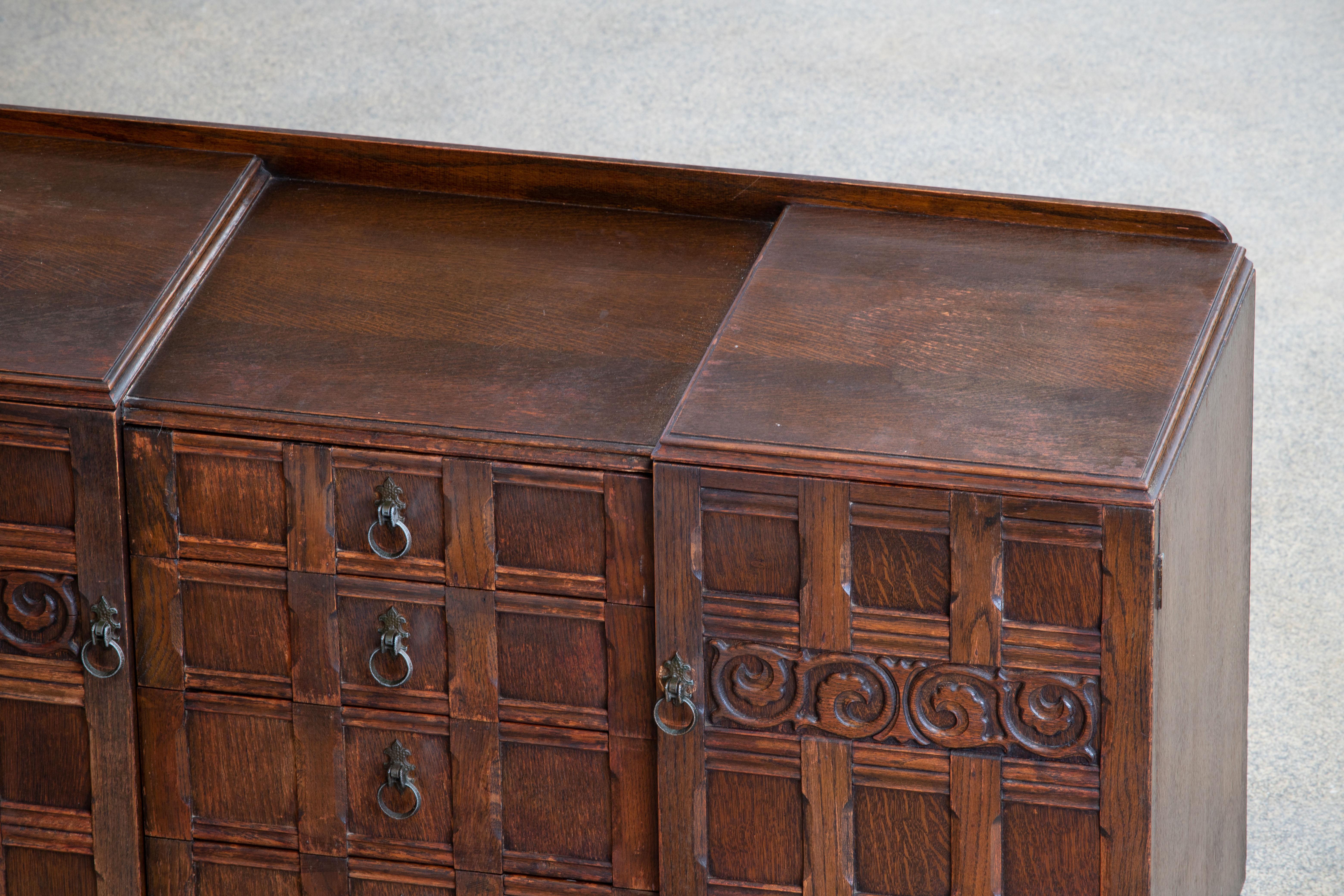 Spanish Colonial 20th Century Spanish Baroque Style Oak Sideboard, Cabinet