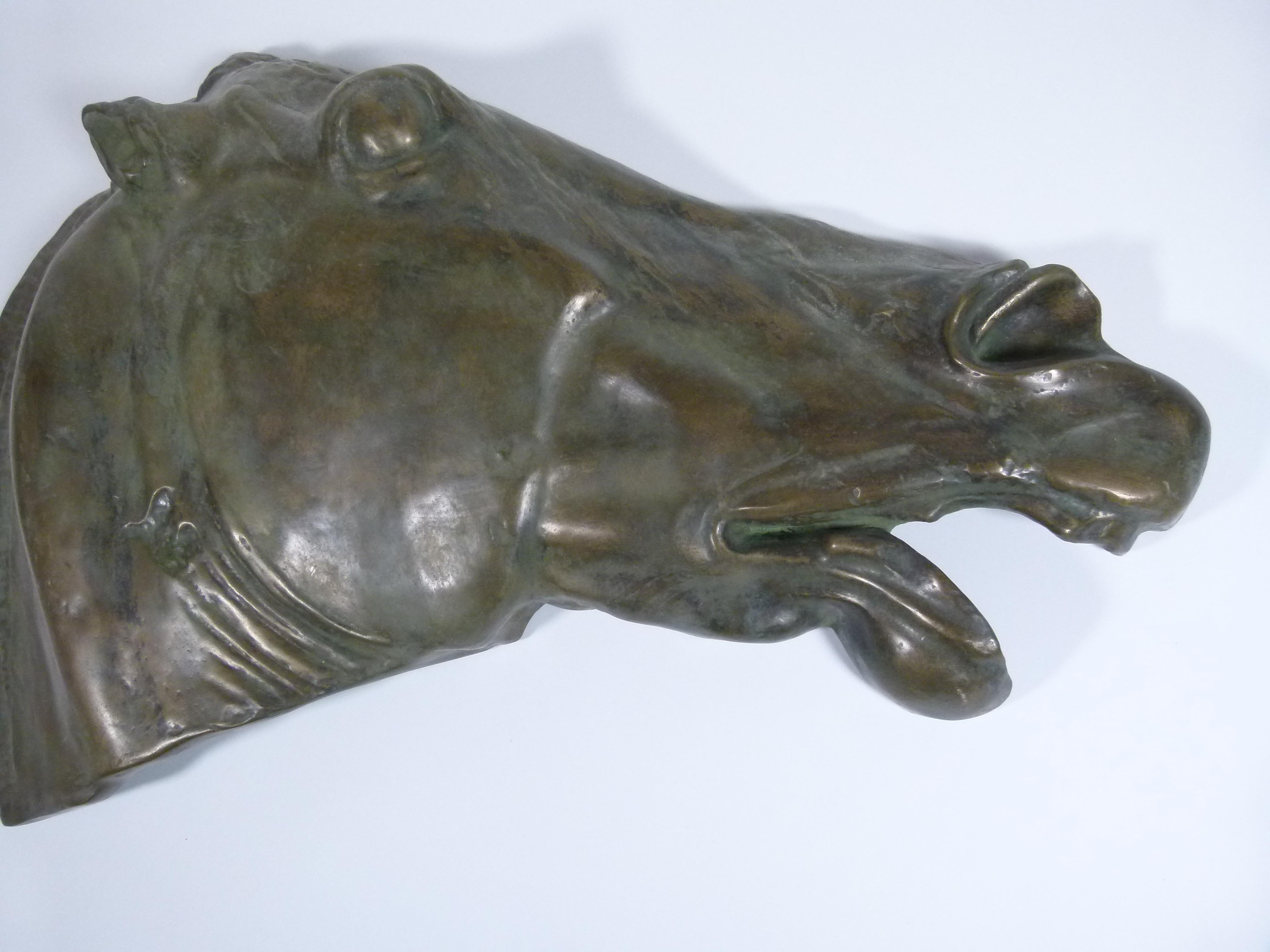 Other 20th Century Bronze Galvanized Terracotta  Spanish Horse Head
