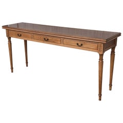 20th Century Spanish Carved Console Fold Out Table with Three Drawers