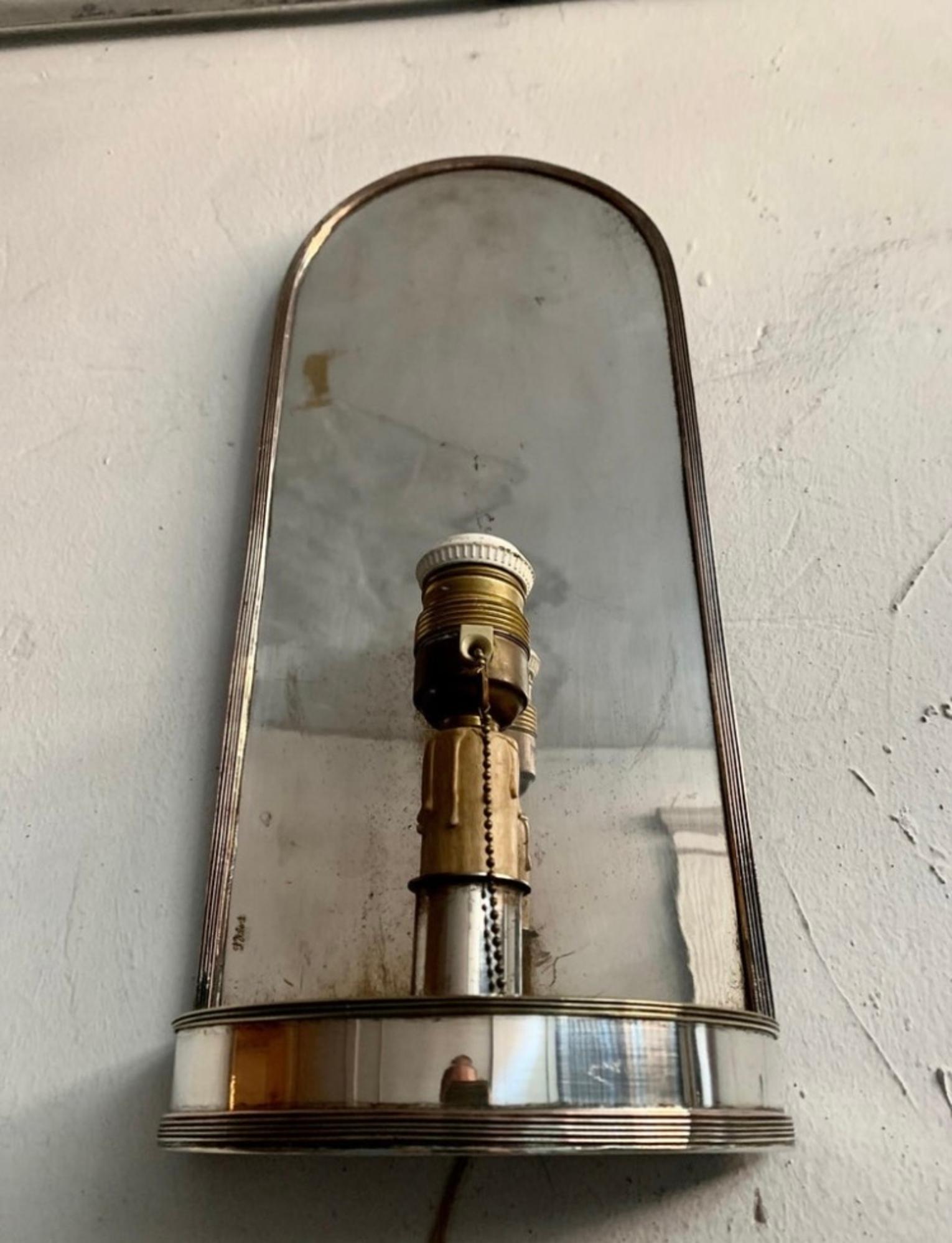20th Century Spanish Century Vintage Silver Metal Wall Light Sconces by Valenti For Sale 1