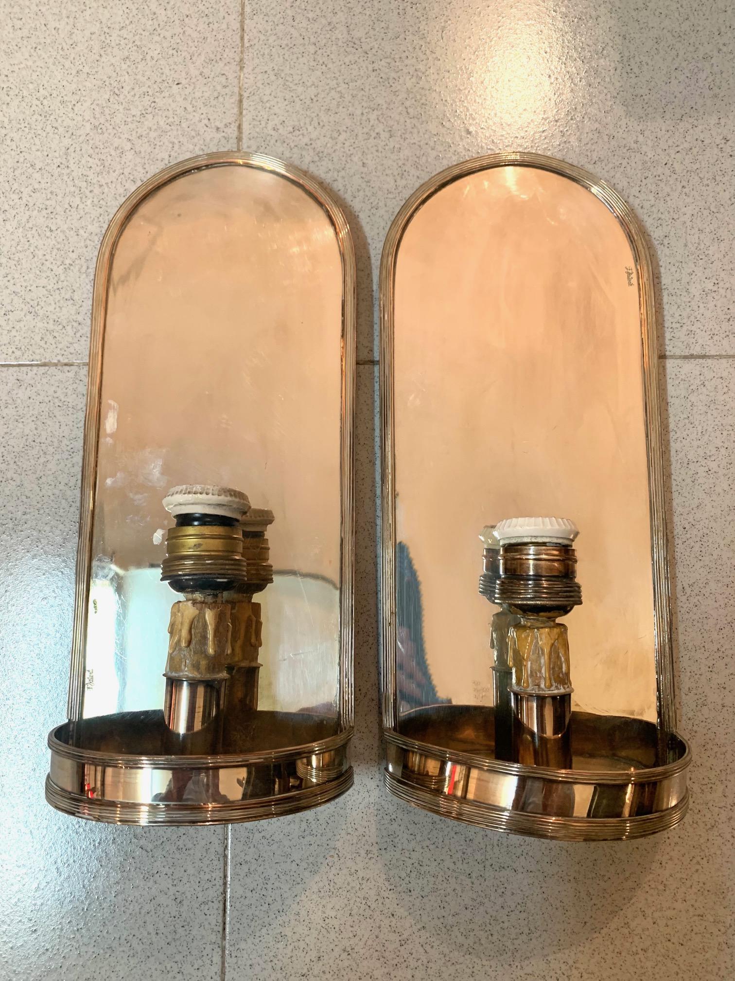20th Century Spanish Century Vintage Silver Metal Wall Light Sconces by Valenti For Sale 3