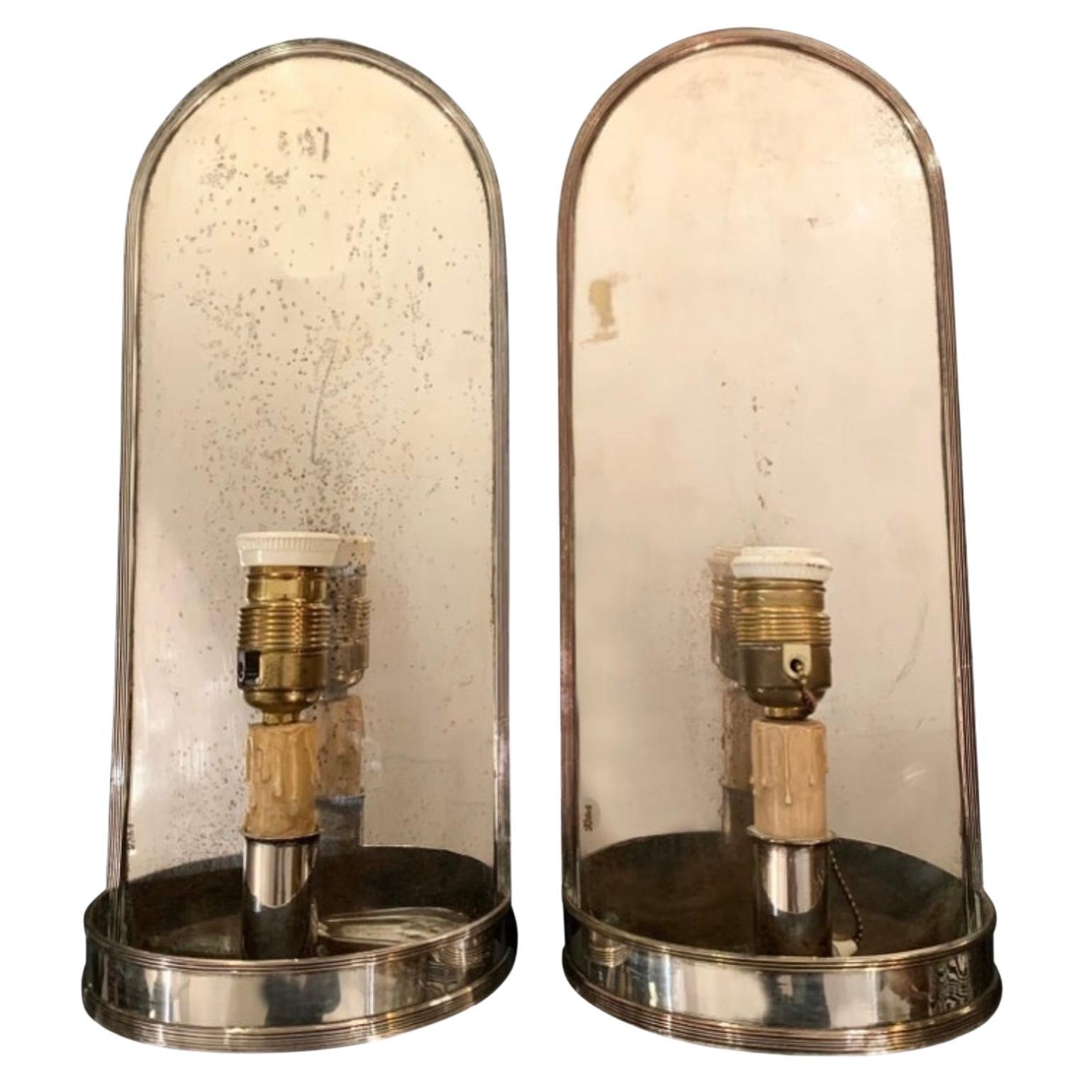 20th Century Spanish Century Vintage Silver Metal Wall Light Sconces by Valenti For Sale