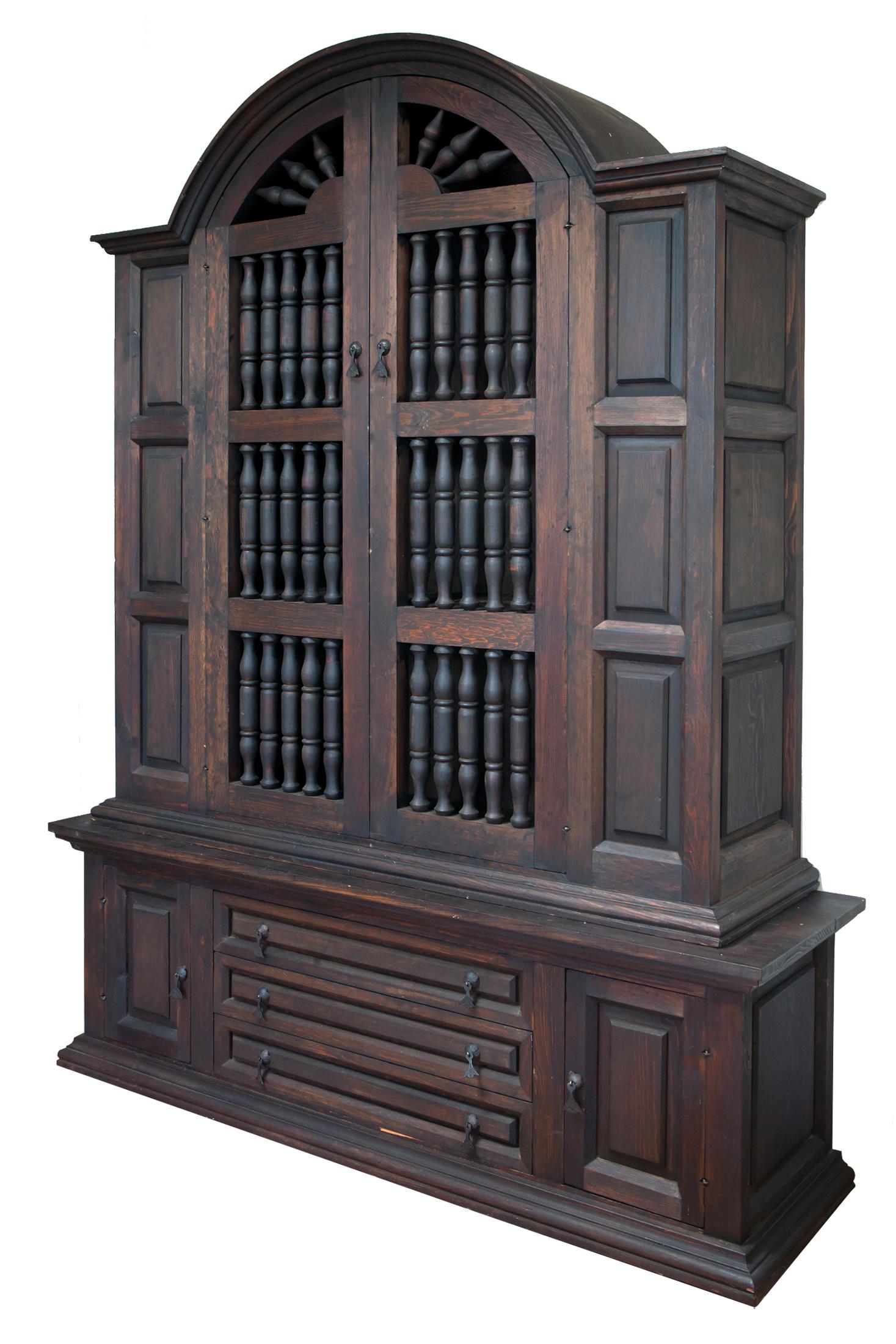 Spanish Colonial 20th Century Spanish Dark Pine Cabinet