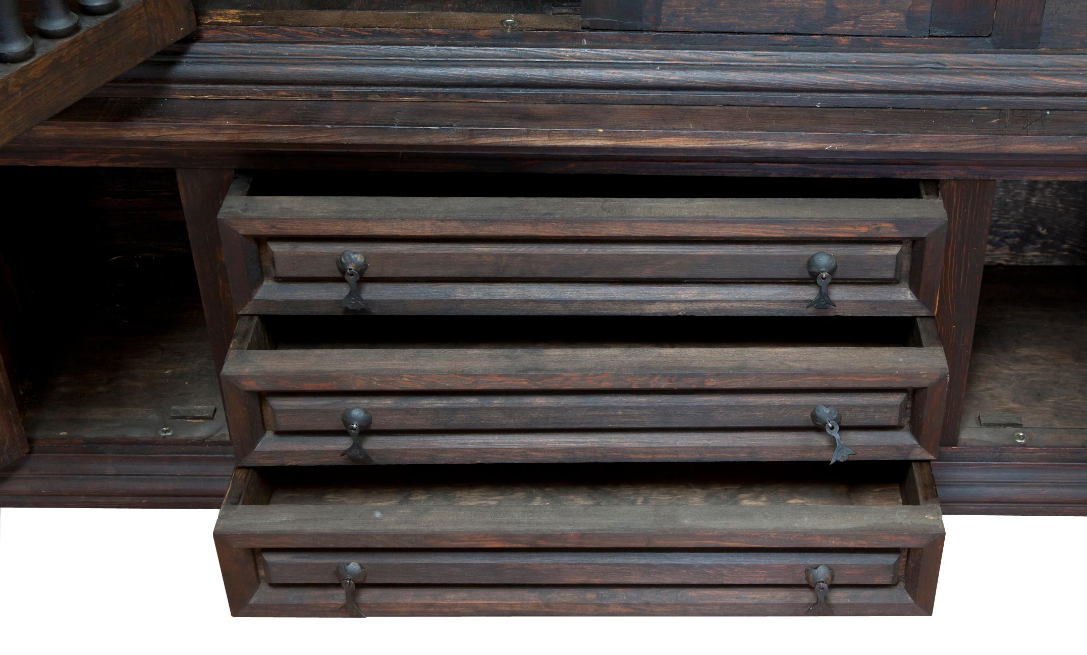 Mexican 20th Century Spanish Dark Pine Cabinet