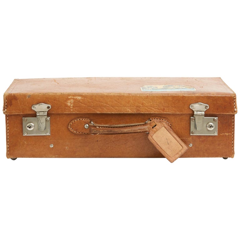 20th Century Spanish Faux Leather Suitcase at 1stDibs
