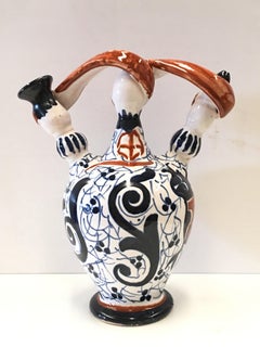 Cruche o jarra esmaltada española del siglo XX, Toledo, España