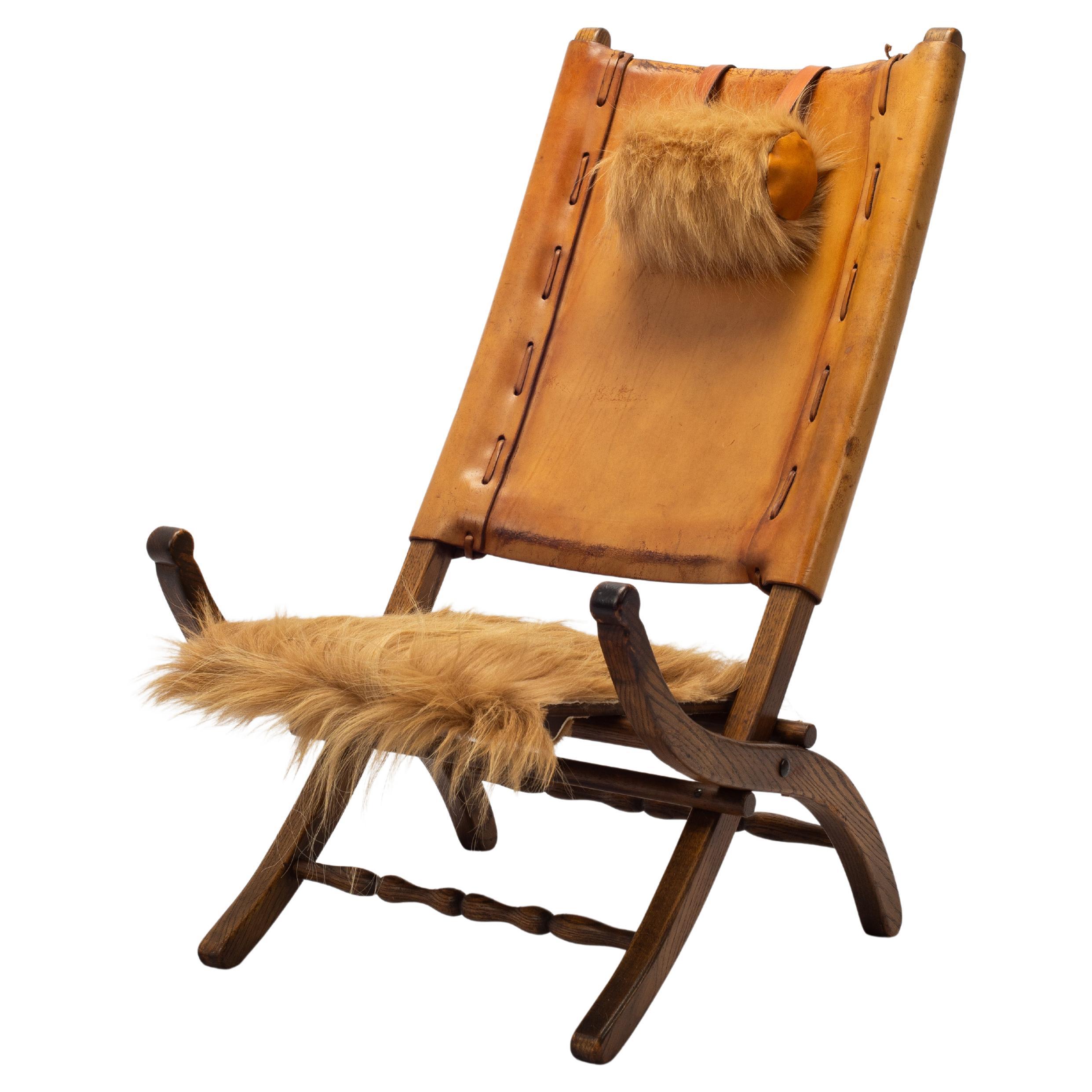 20th Century Spanish Hair On Hide Campaign Chair en vente