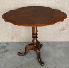 20th Century Spanish Mariano Garcia Carved Fleur Pedestal Coffee Table