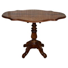 20th Century Spanish Mariano Garcia Carved Pedestal Center Table