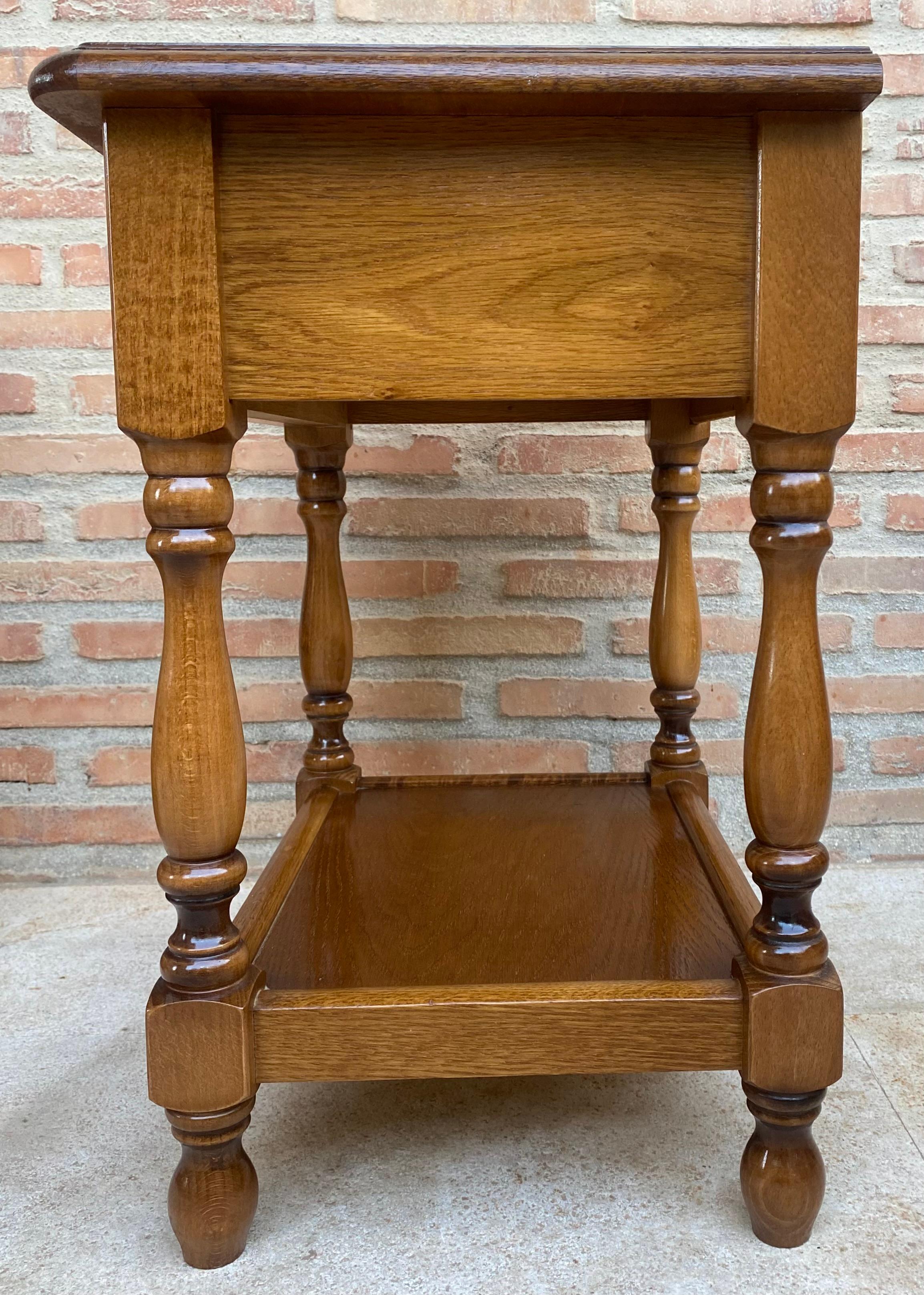 20th Century Spanish Nightstands with One Drawer and Iron Hardware and One Open  For Sale 4