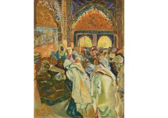 Spanische Malerei Orientalistische Schule des 20. Jahrhunderts „Audience at the Alhambra“