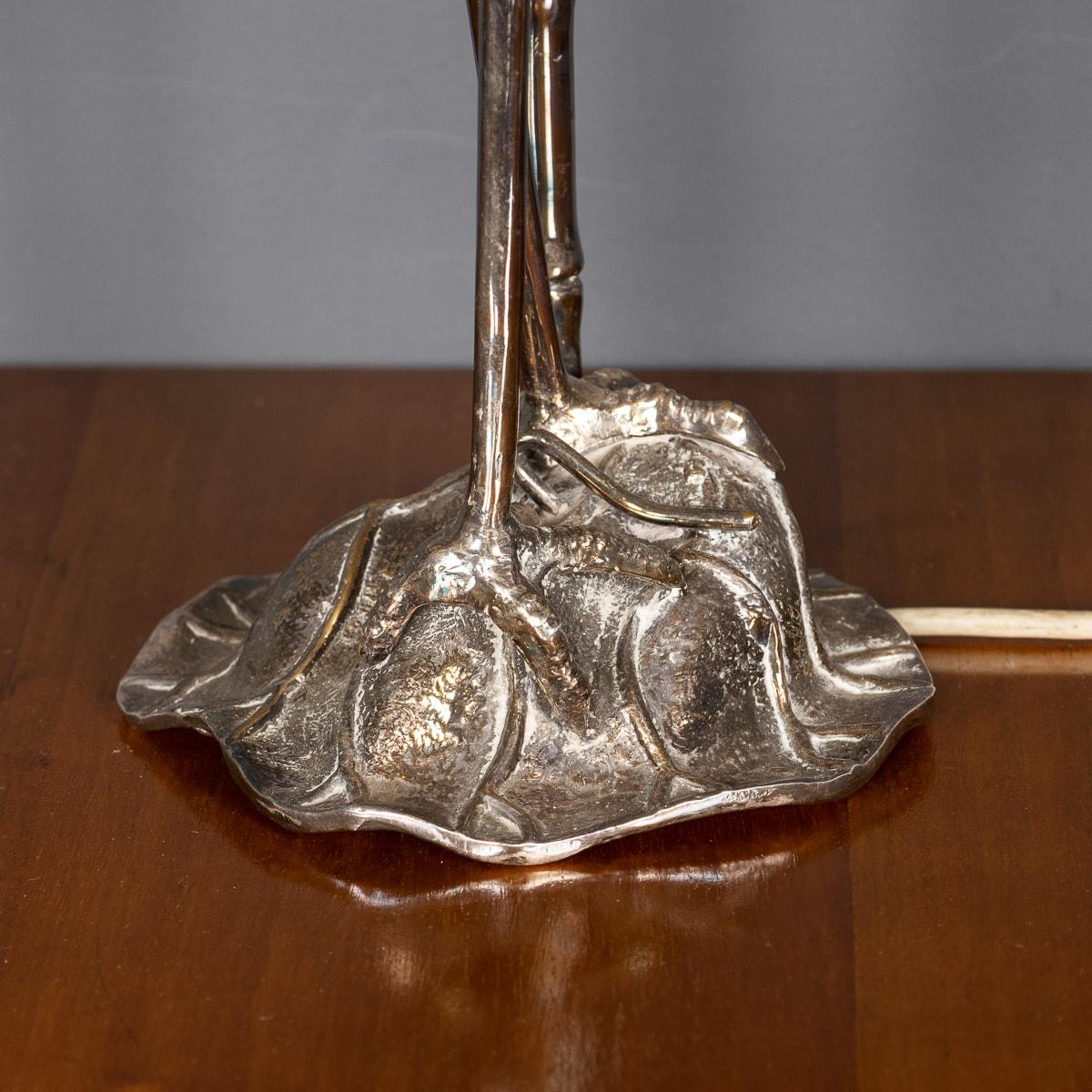 20th Century Spanish Pair Of Silver Plated Crane Design Lamps. Valenti, c.1960 14