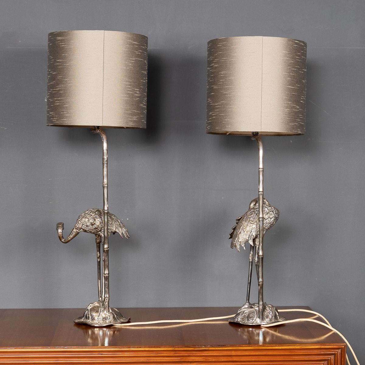 silver flamingo lamp