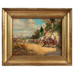 20th Century Spanish Party Painting Oil on Canvas by Riccardo Pellegrini