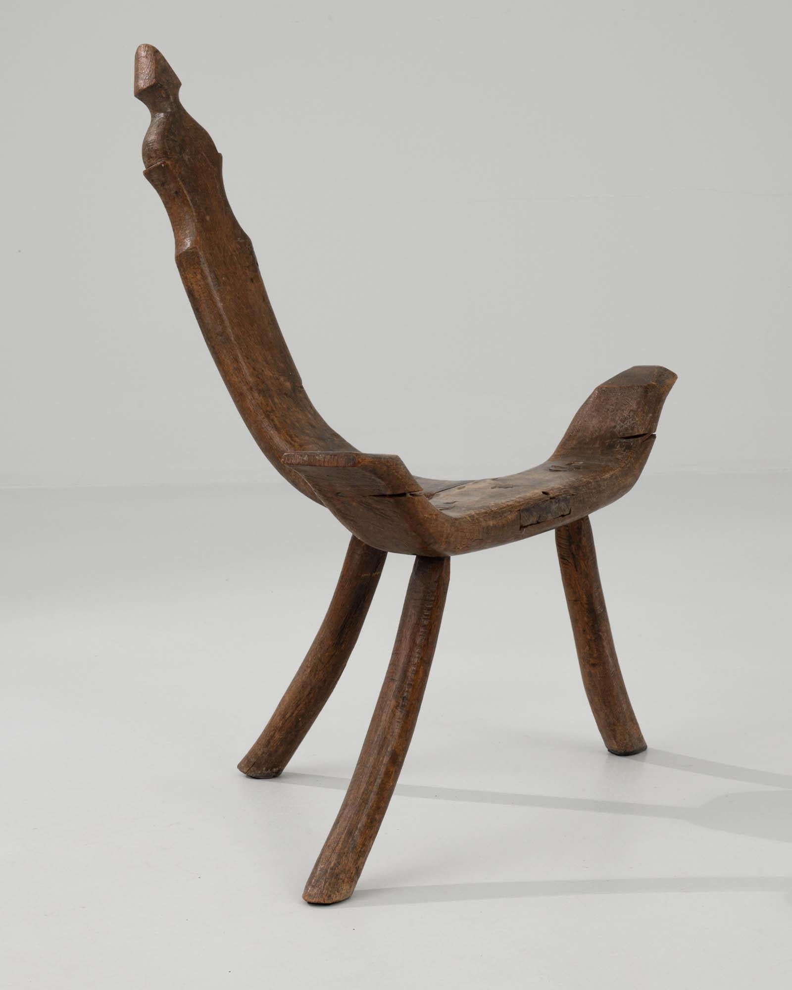 20th Century Spanish Rustic Wooden Chair 6