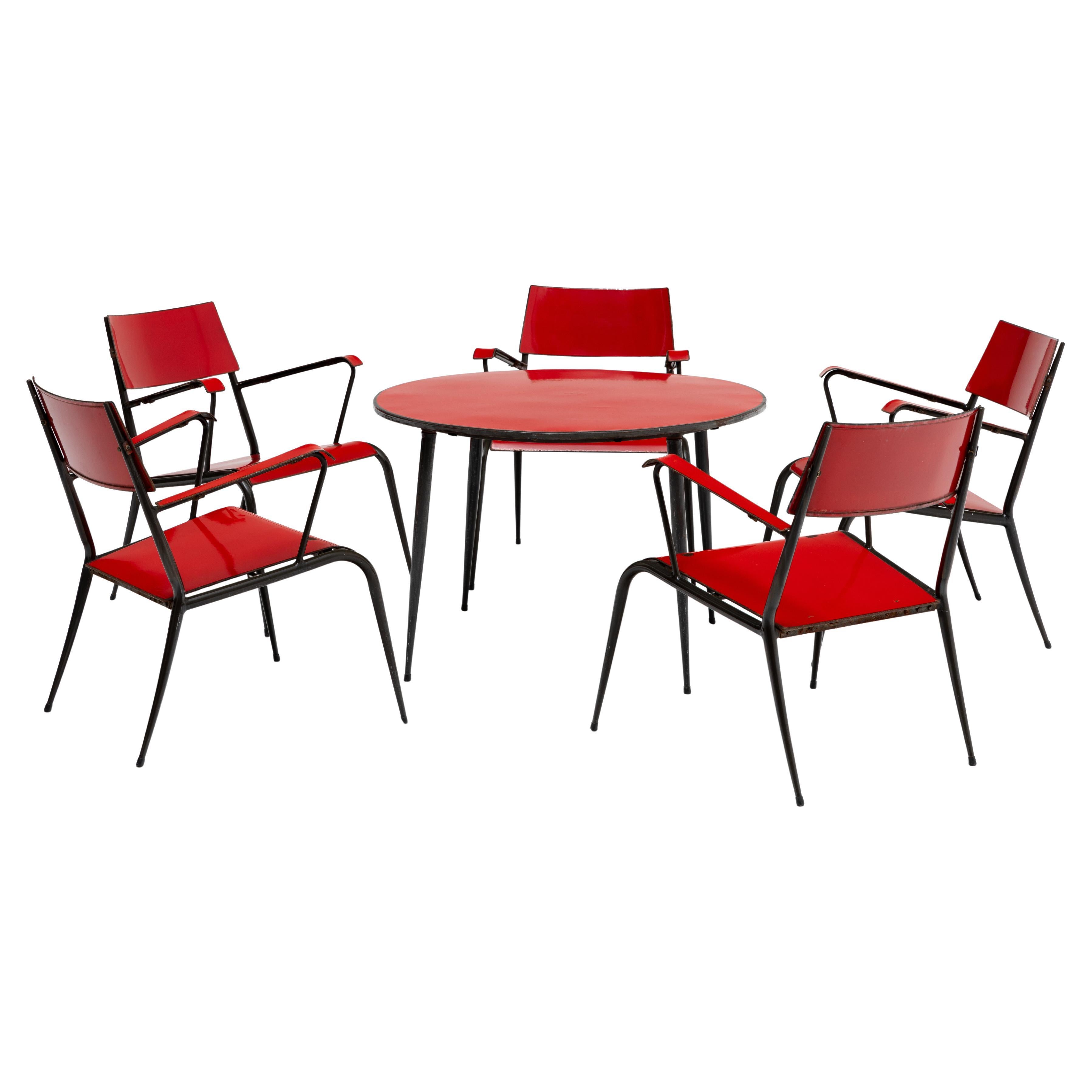 Spanischer Tisch- und fünf Stühle aus dem 20. Jahrhundert, hergestellt von Vitriform im Angebot