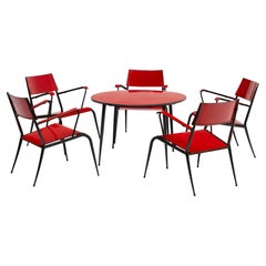 Table et cinq chaises espagnoles du 20e siècle fabriquées par Vitriform