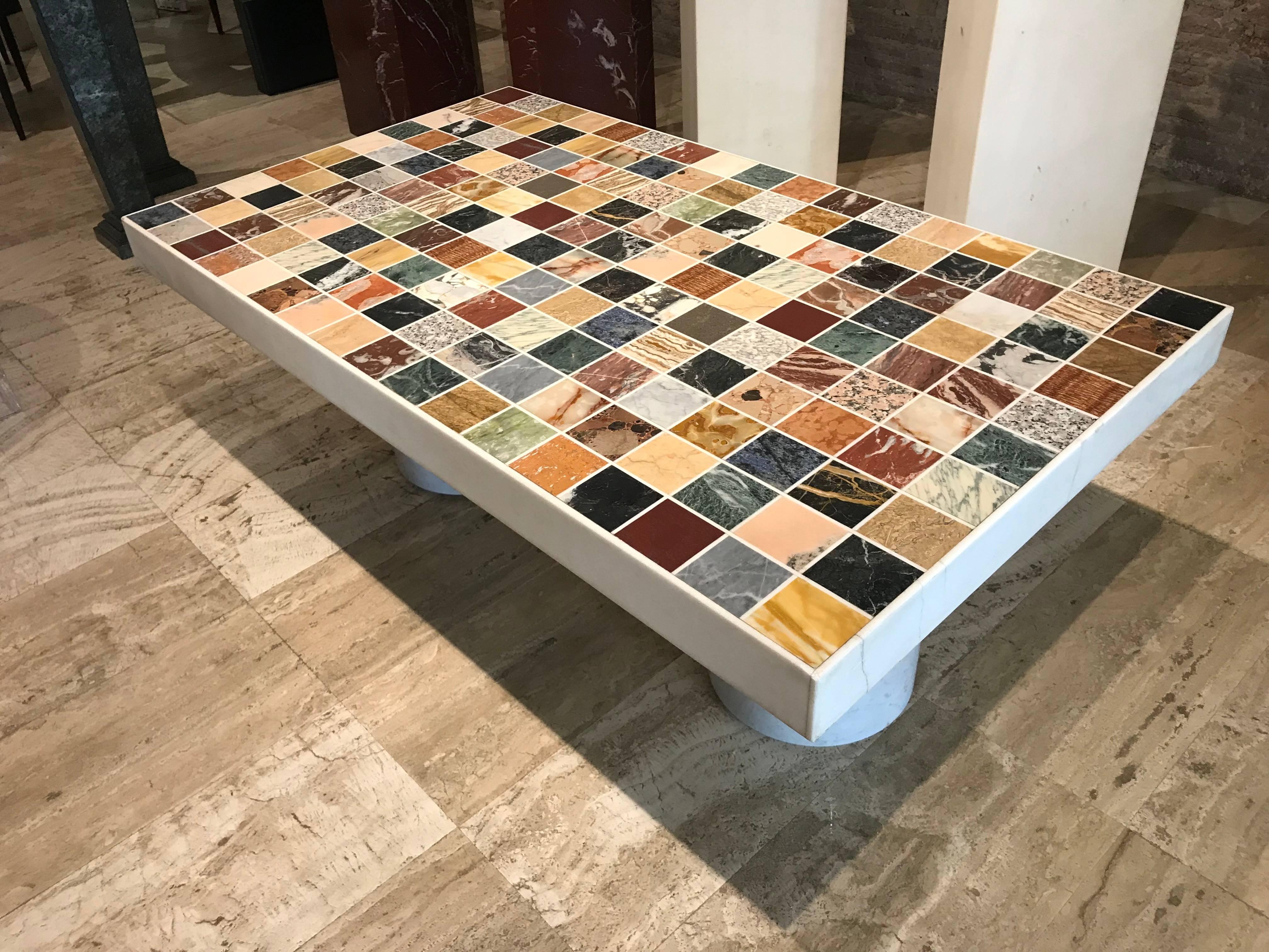 20th Century Rectangular Specimen Multicolour Marble Italian Table 6