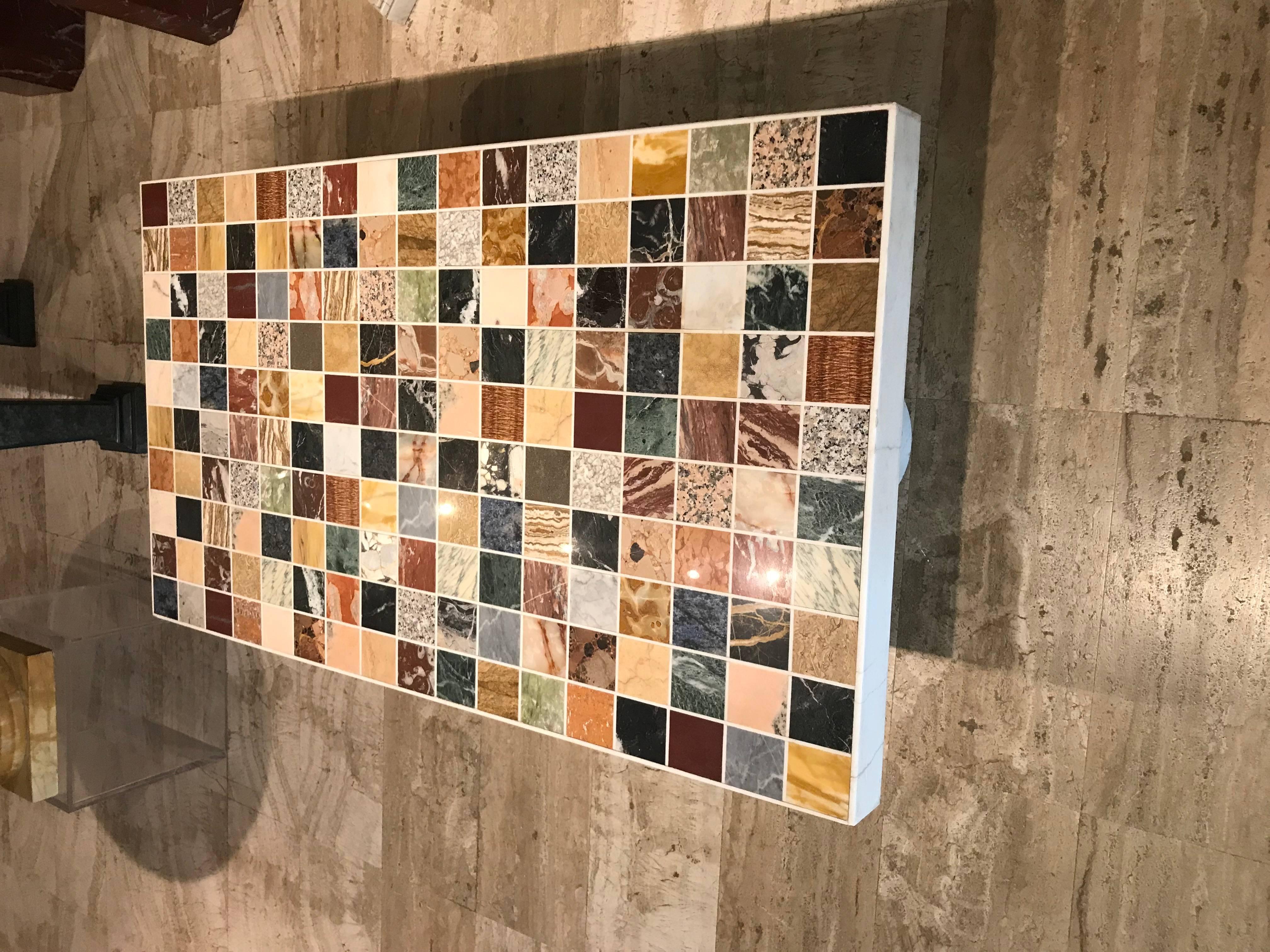 20th Century Rectangular Specimen Multicolour Marble Italian Table 7