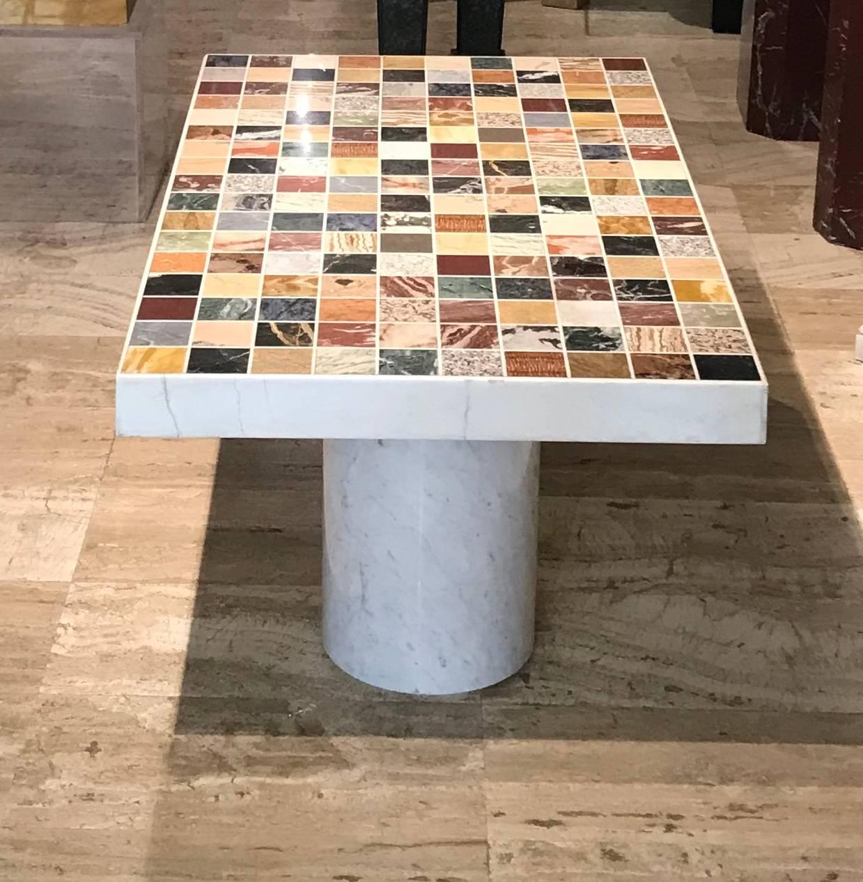 20th Century Rectangular Specimen Multicolour Marble Italian Table 2