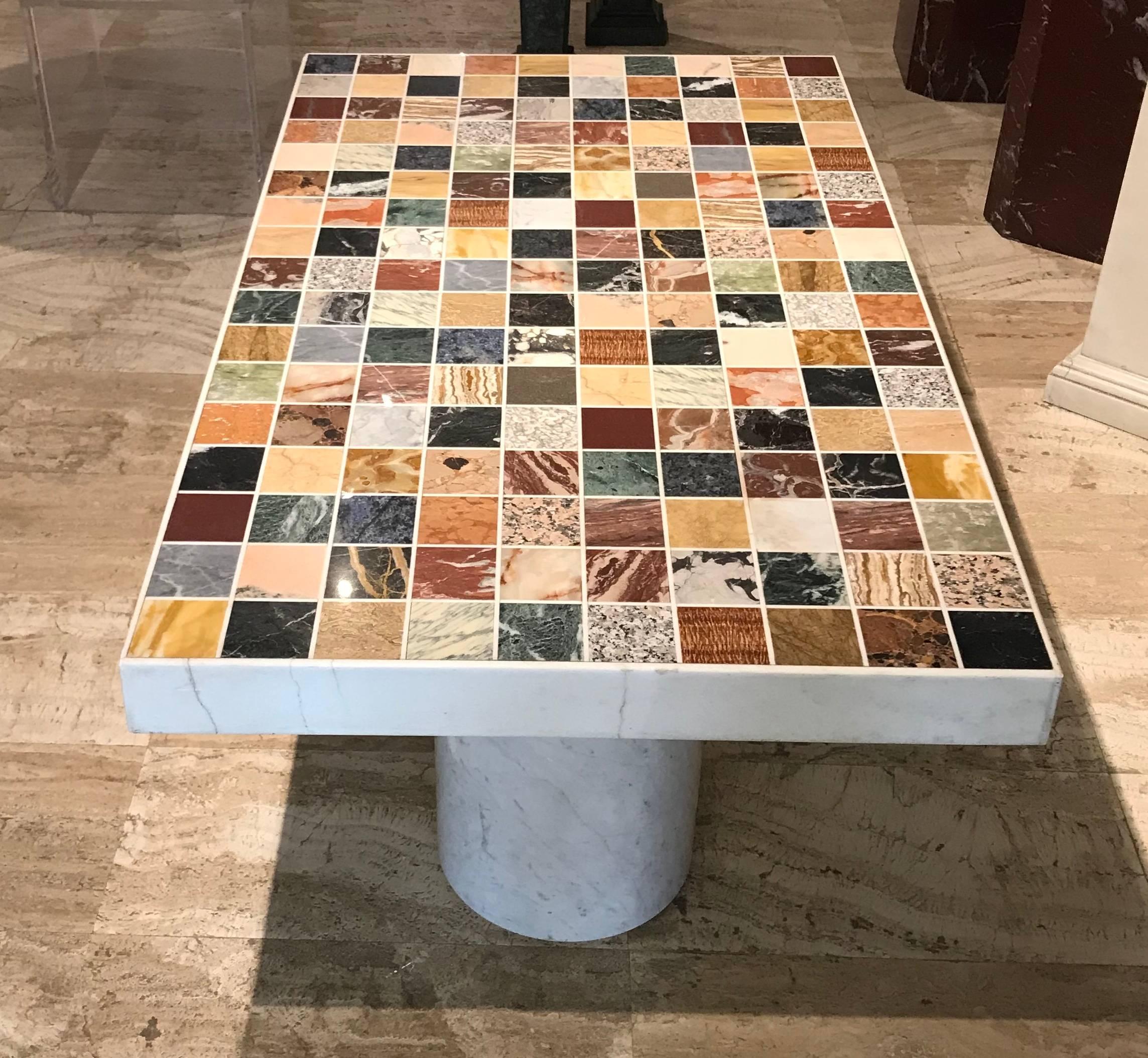 20th Century Rectangular Specimen Multicolour Marble Italian Table 3
