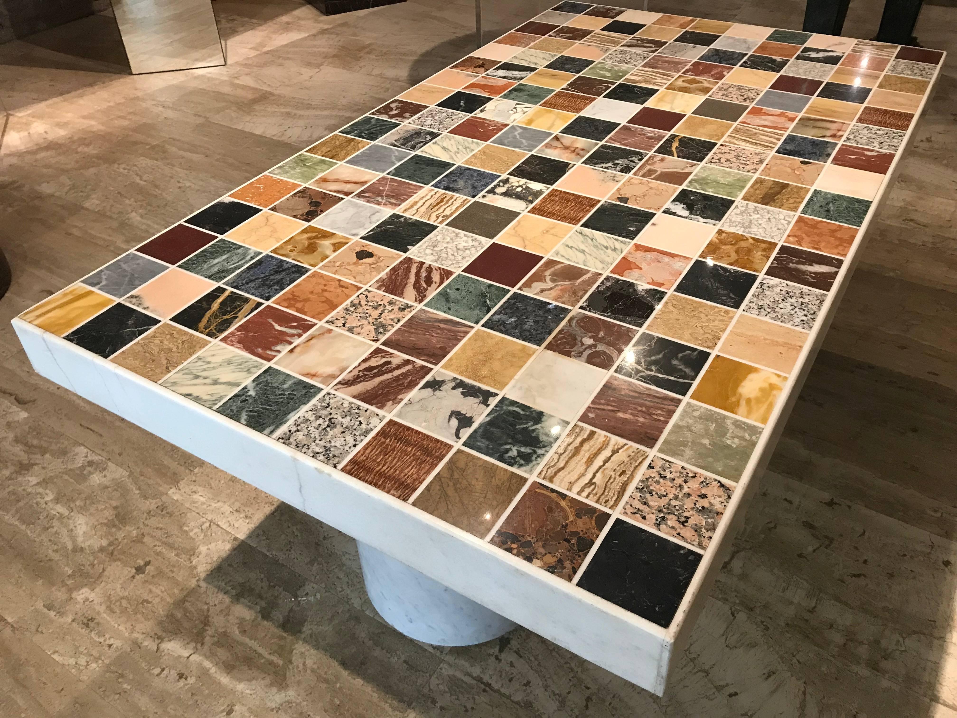 20th Century Rectangular Specimen Multicolour Marble Italian Table 5